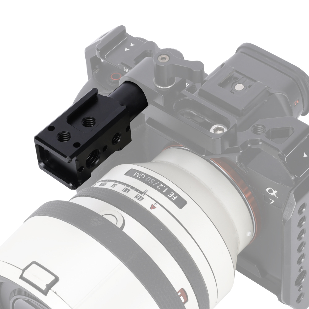 Niceyrig Three-side Cold Shoe Mount with 15MM Extension Single Rod & Arri Locating Holes