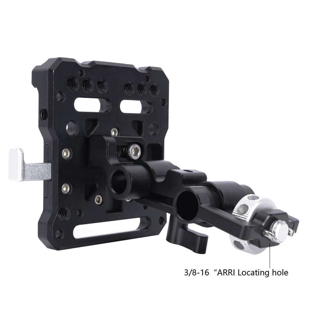 Niceyrig V-Mount/V-Lock Battery Plate with Adjustable Arm & 3/8 Arri Locating Screw