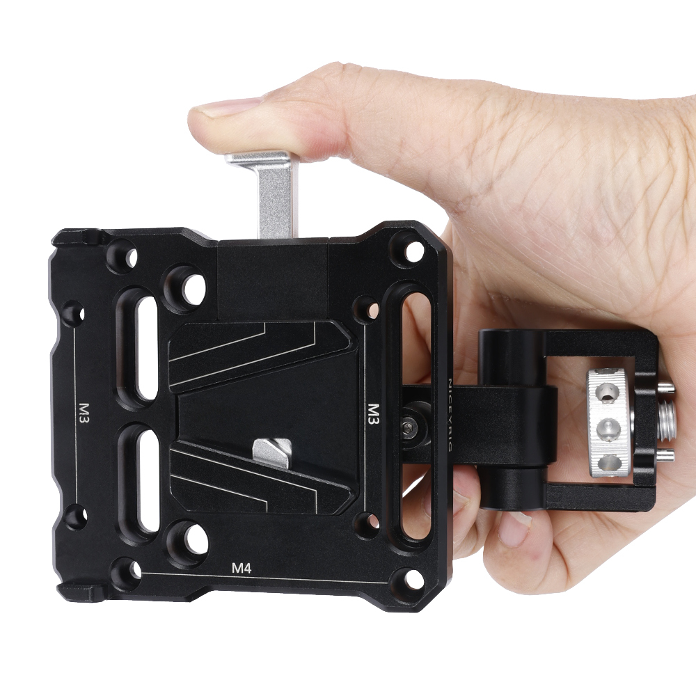 Niceyrig V-Mount/V-Lock Battery Plate with Adjustable Arm & 3/8 Arri Locating Screw