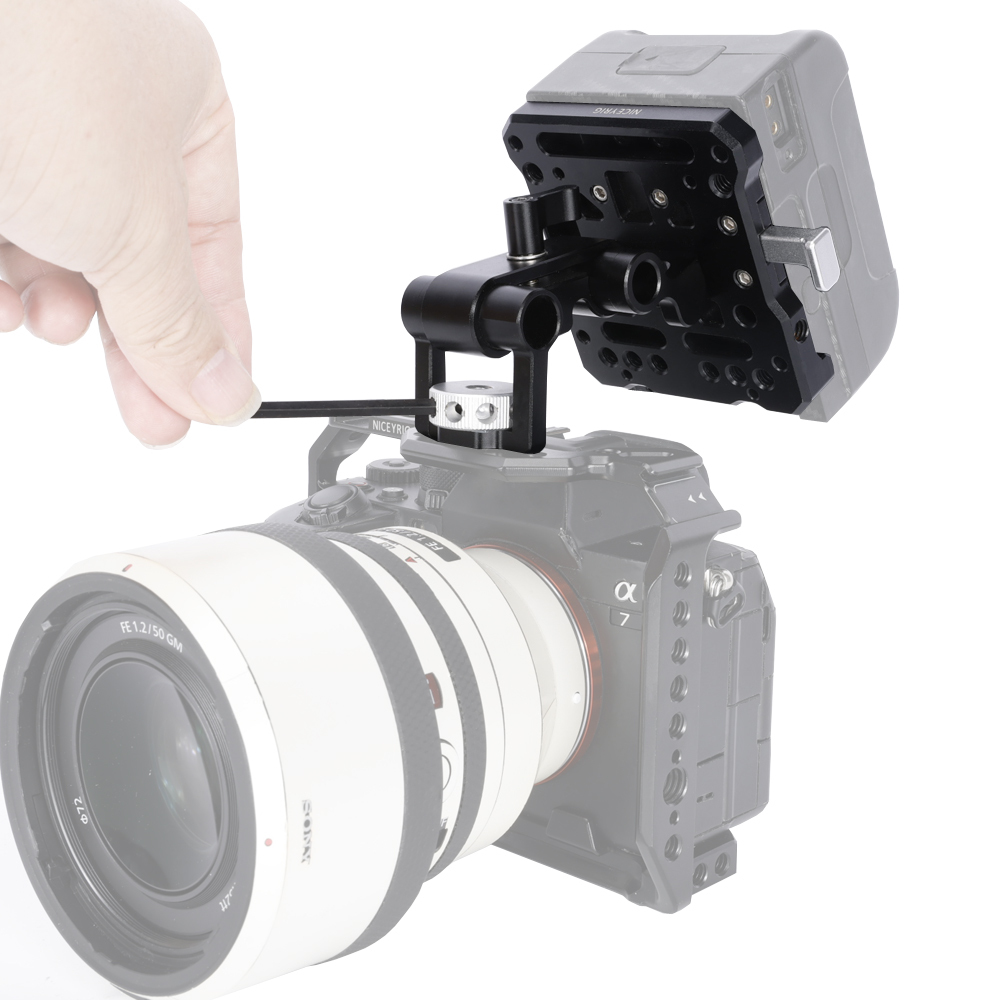 Niceyrig V-Mount/V-Lock Battery Plate with Adjustable Arm & 3/8 Arri Locating Screw