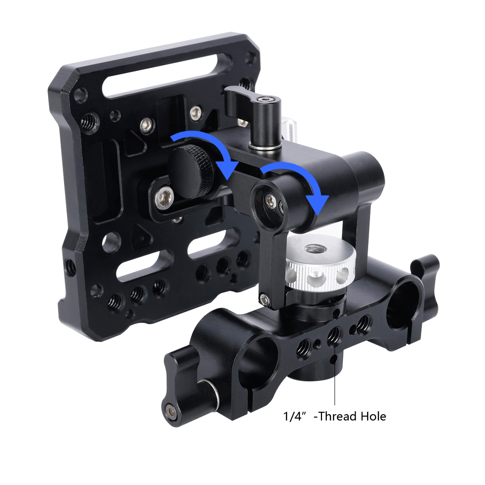 Niceyrig V-Mount/V-Lock Battery Plate with 3/8 Arri Locating Adjustable Arm & 15MM Rod Clamp