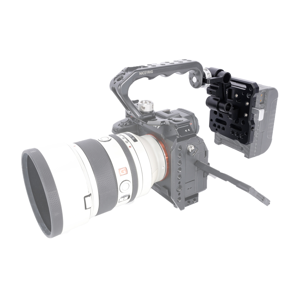Niceyrig V-Mount/V-Lock Battery Plate with Adjustable Arm & 3/8 Arri Locating Screw