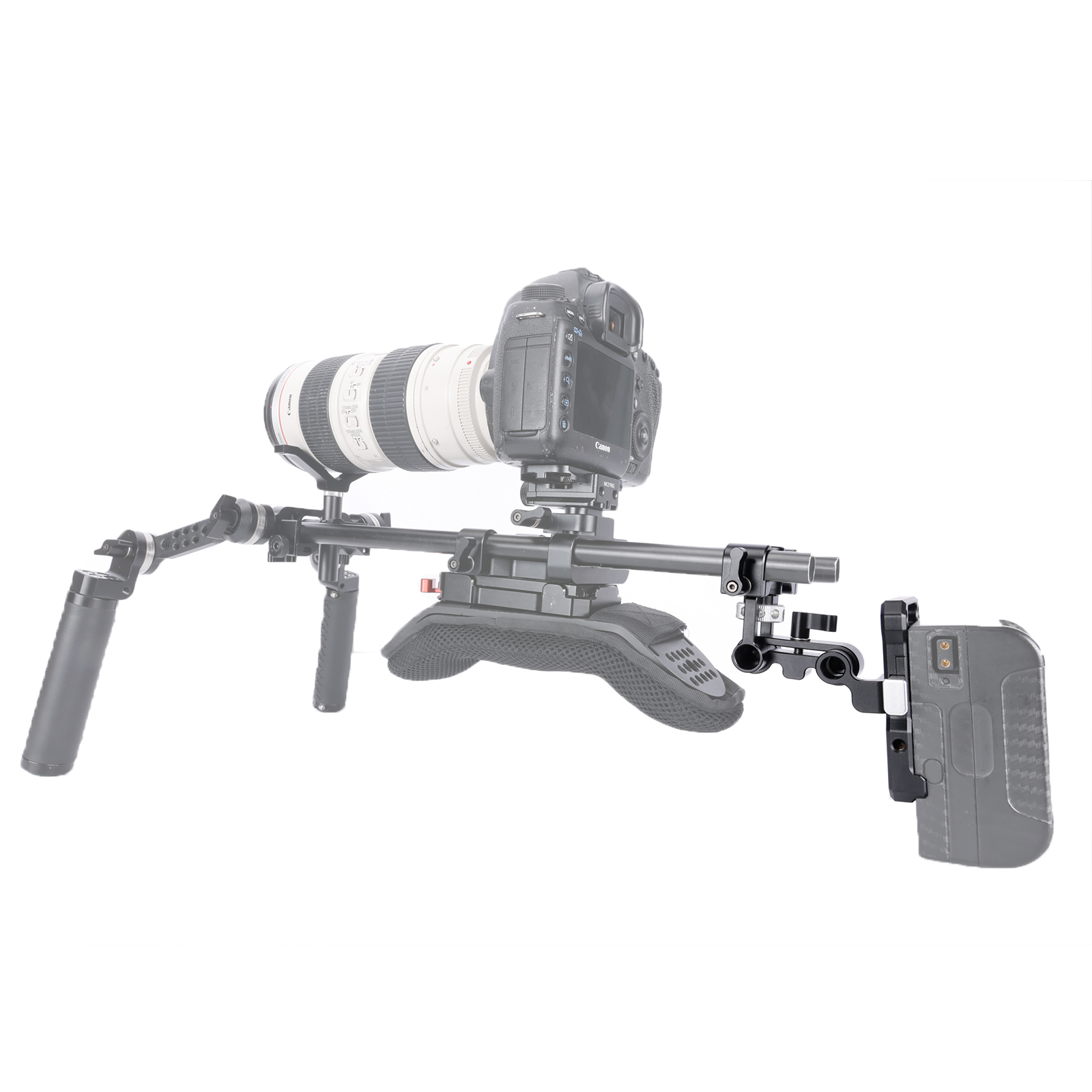 Niceyrig V-Mount/V-Lock Battery Plate with 3/8 Arri Locating Adjustable Arm & 15MM Rod Clamp