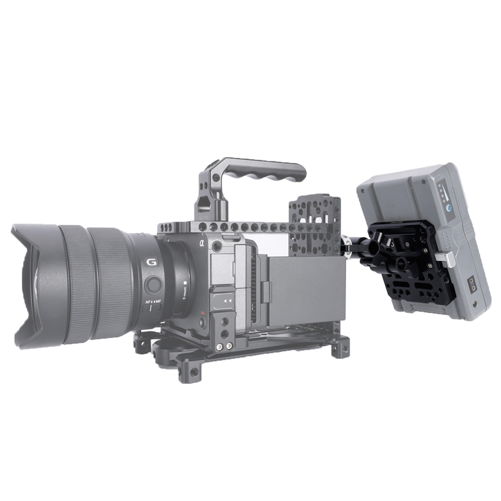 Niceyrig V-Mount/V-Lock Battery Plate with Adjustable Arm & 3/8 Arri Locating Screw