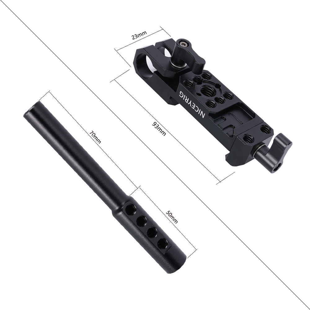 Niceyrig Manfrotto Standard Dovetail Clamp with 15MM Single Rod Clamp & 12MM to 15MM Rod for Follow Focus/DJI RS Focus Motor