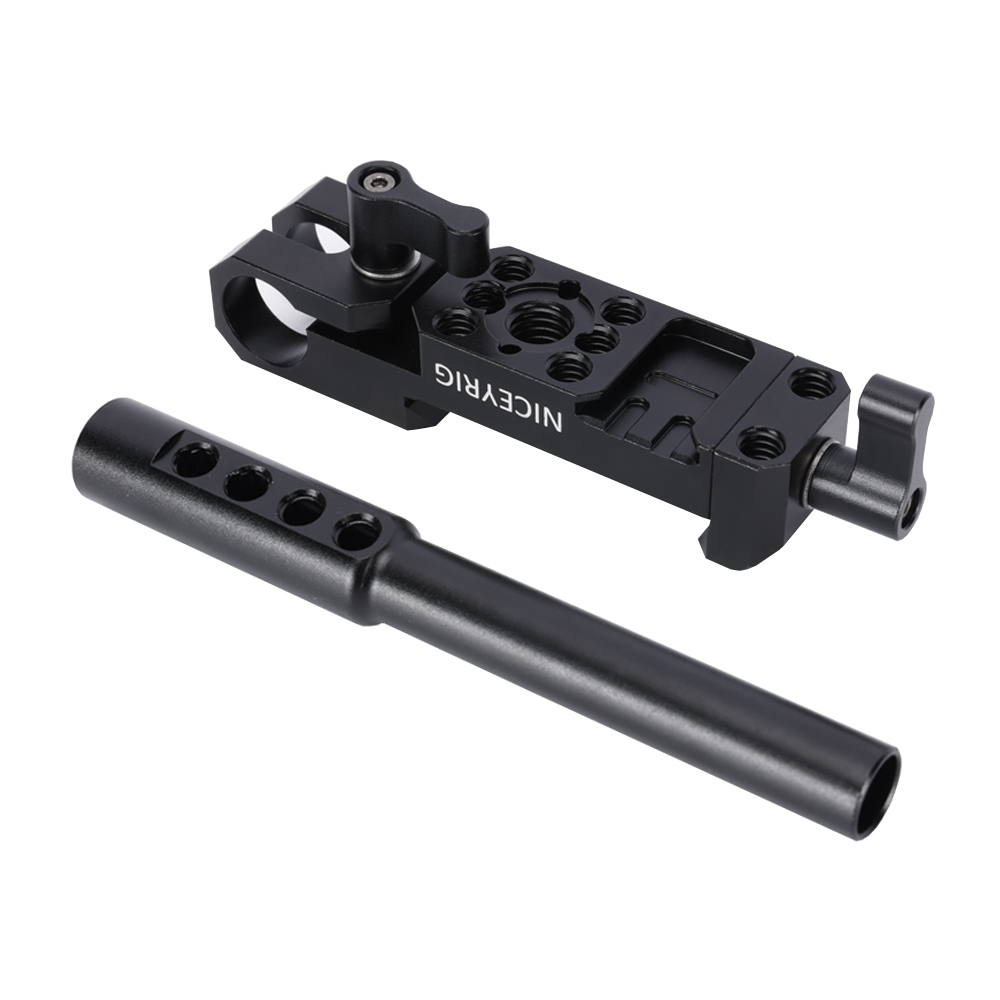 Niceyrig Manfrotto Standard Dovetail Clamp with 15MM Single Rod Clamp & 12MM to 15MM Rod for Follow Focus/DJI RS Focus Motor