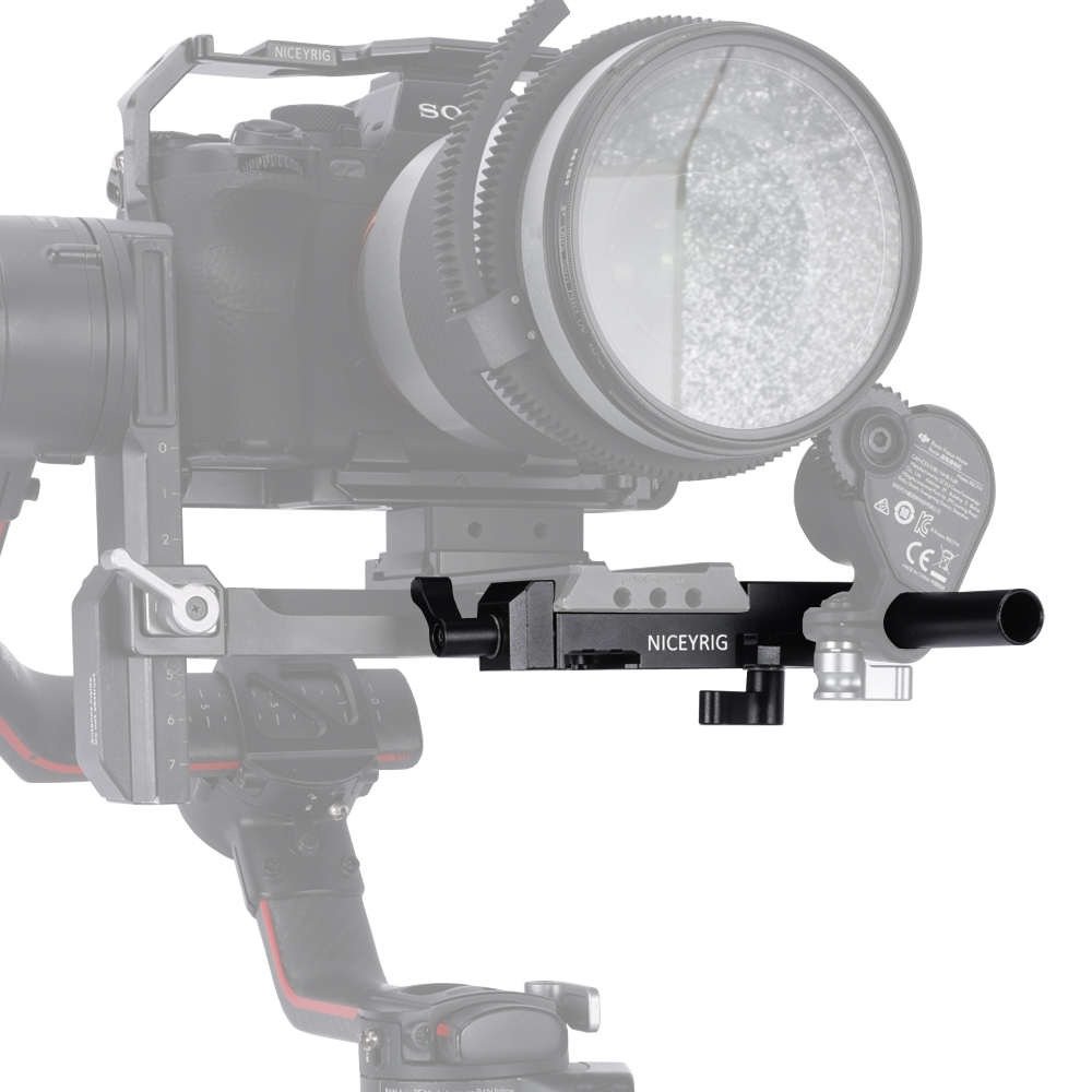 Niceyrig Manfrotto Standard Dovetail Clamp with 15MM Single Rod Clamp & 12MM to 15MM Rod for Follow Focus/DJI RS Focus Motor