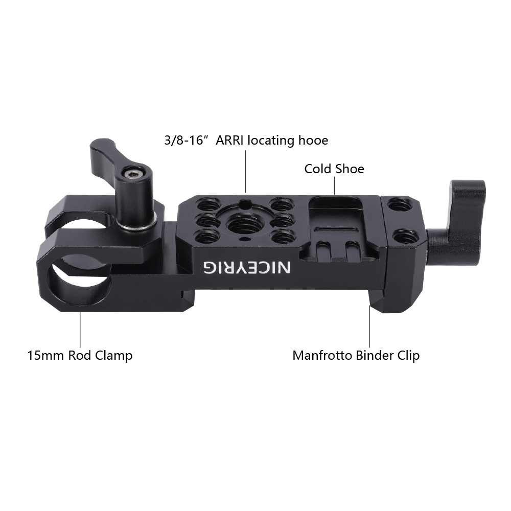 Niceyrig Manfrotto Standard Dovetail Clamp with 15MM Single Rod Clamp for Follow Focus