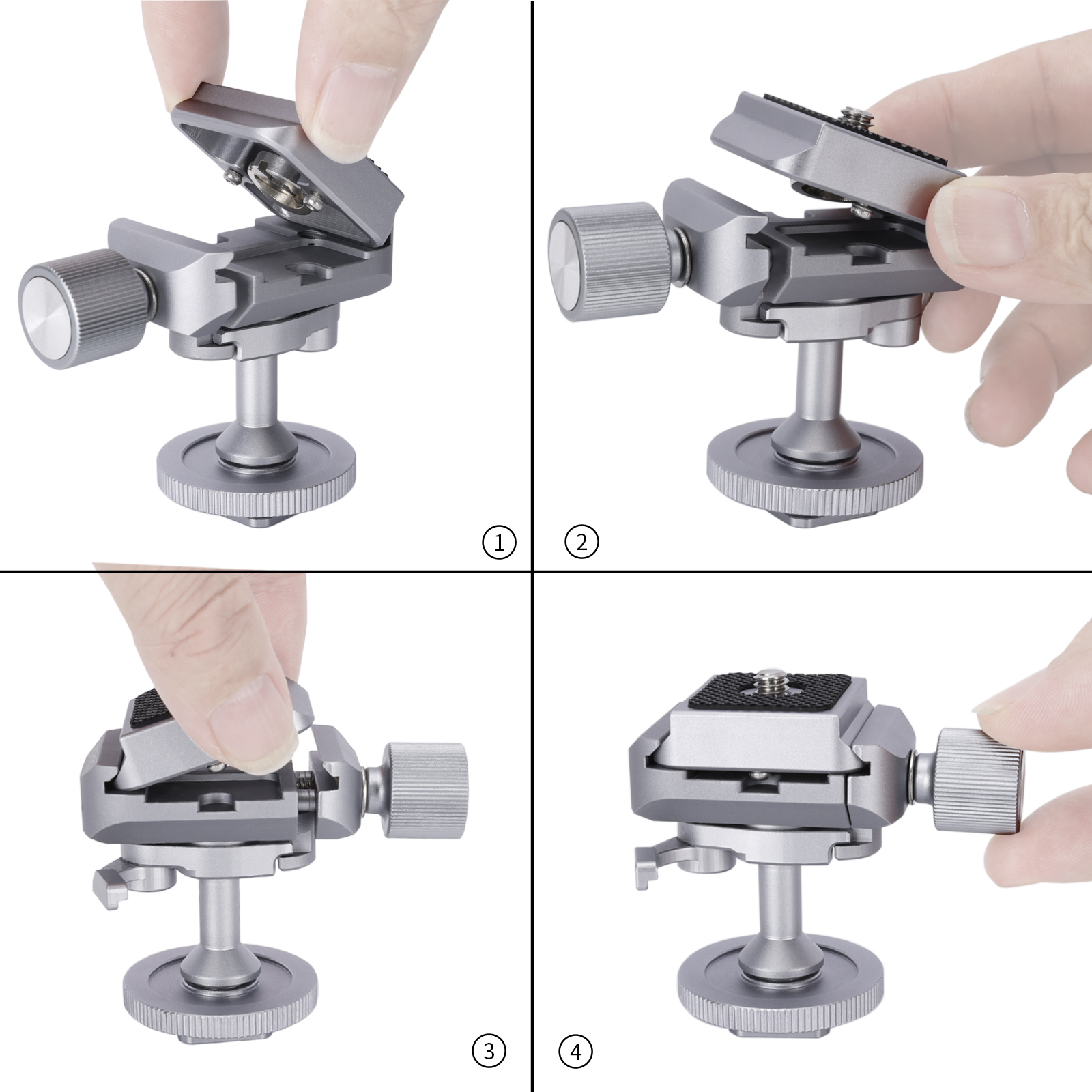 Niceyrig Mini Ballhead Cold Shoe Adapter Tripod Mount with Arca Standard Plate