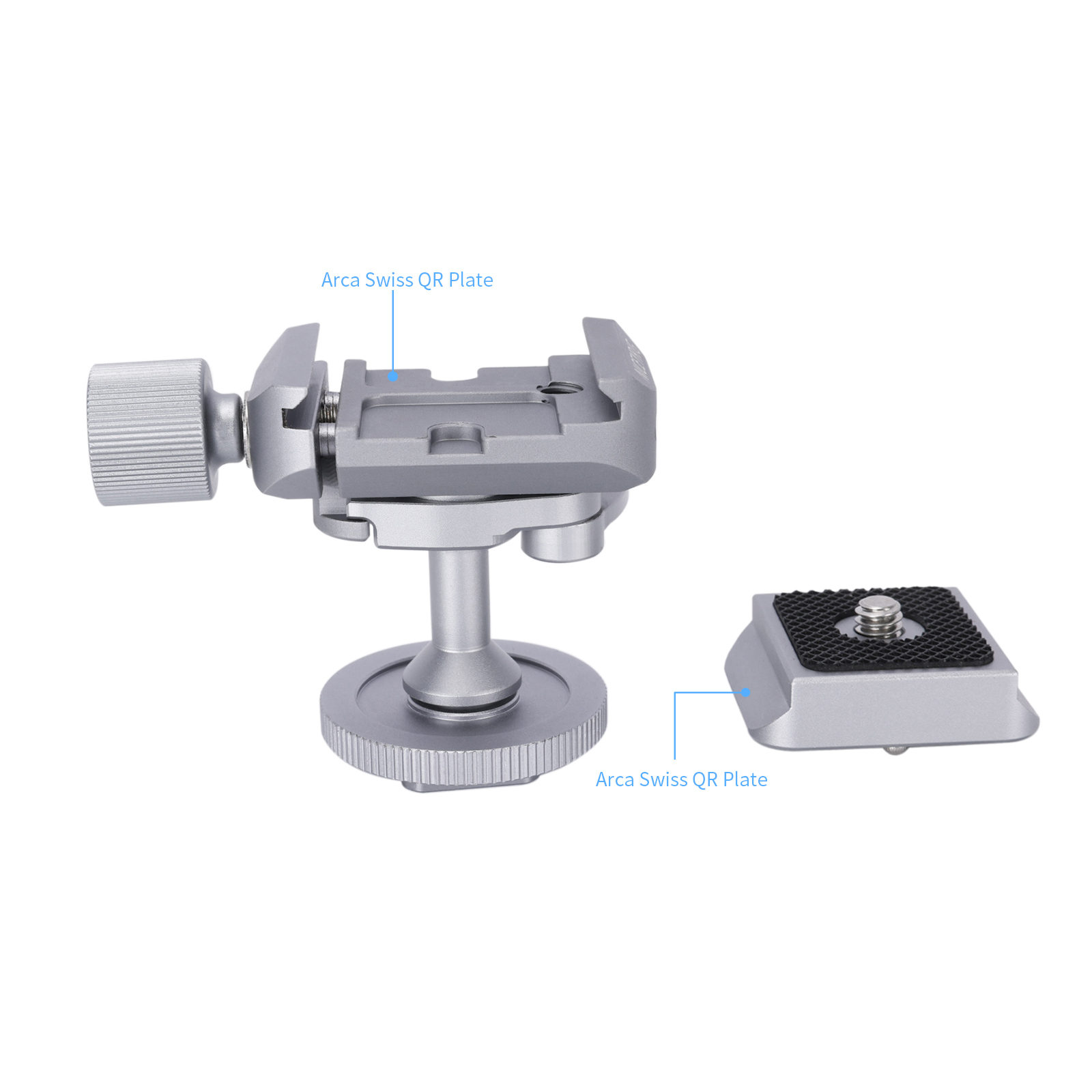 Niceyrig Mini Ballhead Cold Shoe Adapter Tripod Mount with Arca Standard Plate