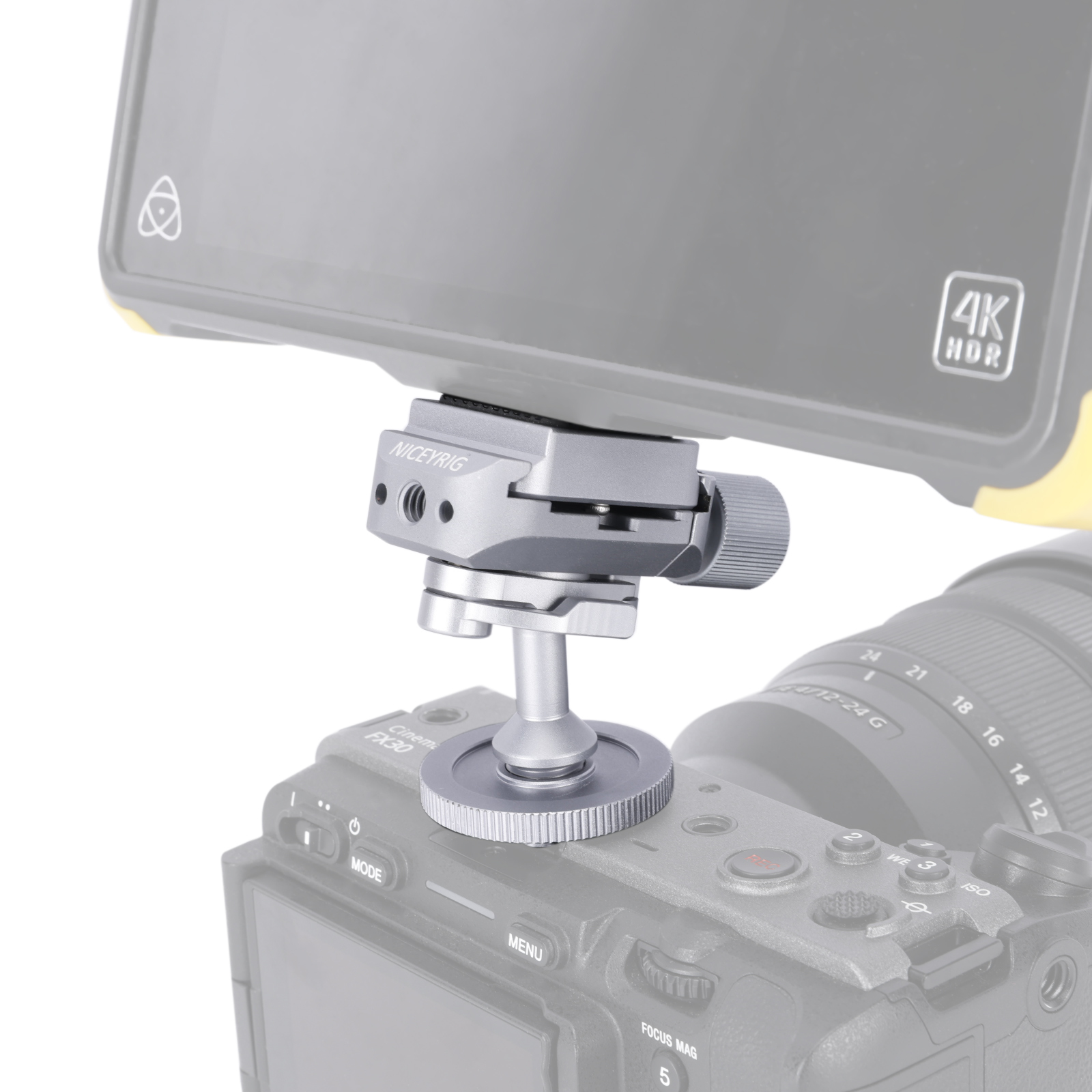 Niceyrig Mini Ballhead Cold Shoe Adapter Tripod Mount with Arca Standard Plate