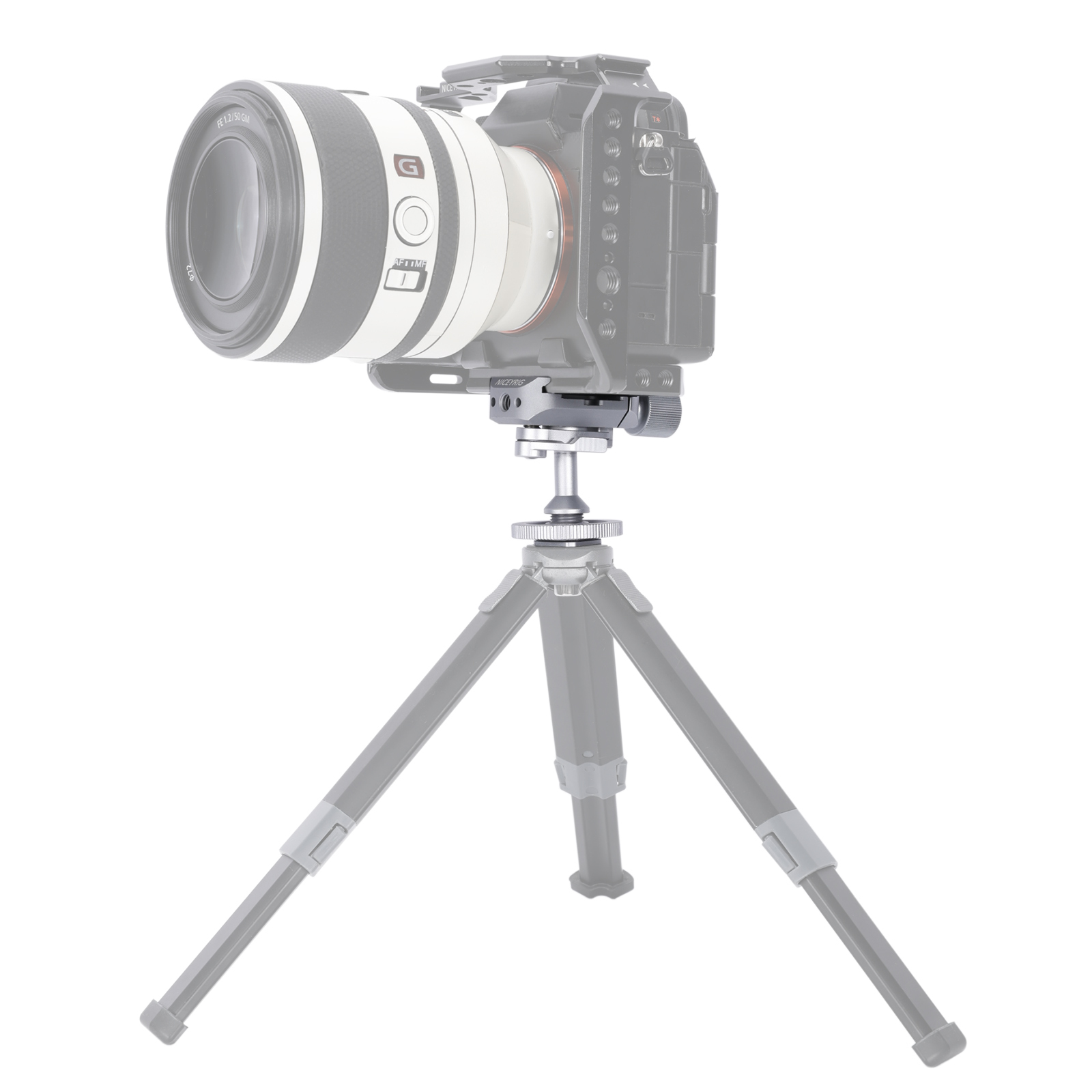 Niceyrig Mini Ballhead Cold Shoe Adapter Tripod Mount with Arca Standard Plate