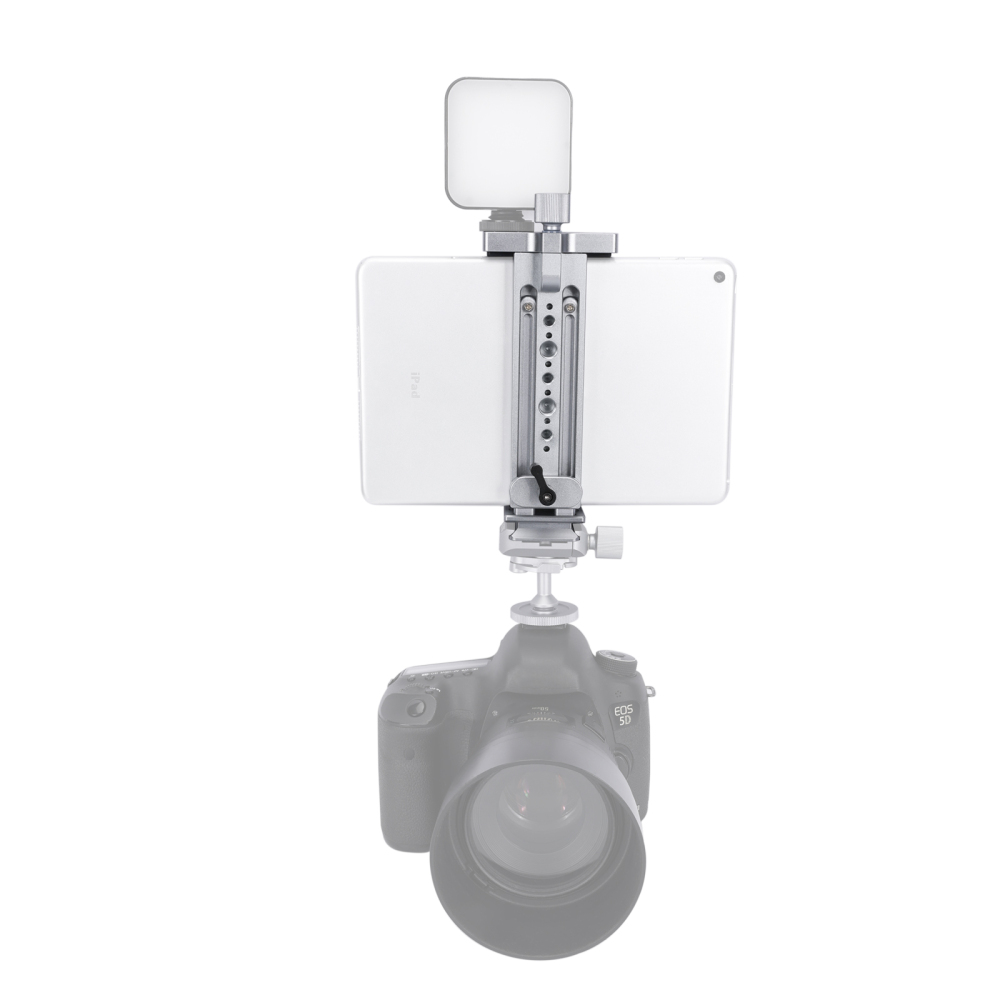 Niceyrig Ipad Holder Metal Clamp Arca Swiss Tripod Mount Adjustable for IPad Mini 7.9Inch/IPad 9.7Inch/IPad 10.5Inch/IPad Pro 12.9Inch/mate pad/MediaPad pro M6/MediaPad M5/Mediapad T5 (130mm ≤open width≤223mm)