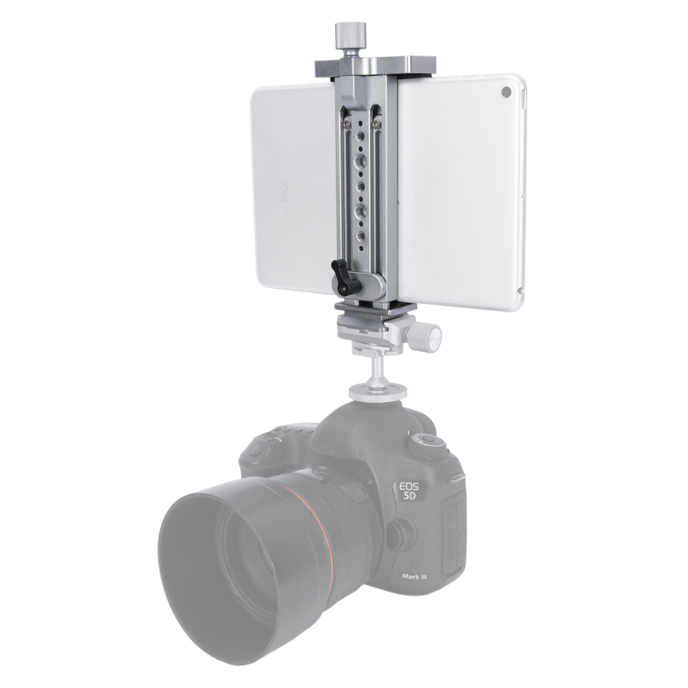 Niceyrig Ipad Holder Metal Clamp Arca Swiss Tripod Mount Adjustable for IPad Mini 7.9Inch/IPad 9.7Inch/IPad 10.5Inch/IPad Pro 12.9Inch/mate pad/MediaPad pro M6/MediaPad M5/Mediapad T5 (130mm ≤open width≤223mm)