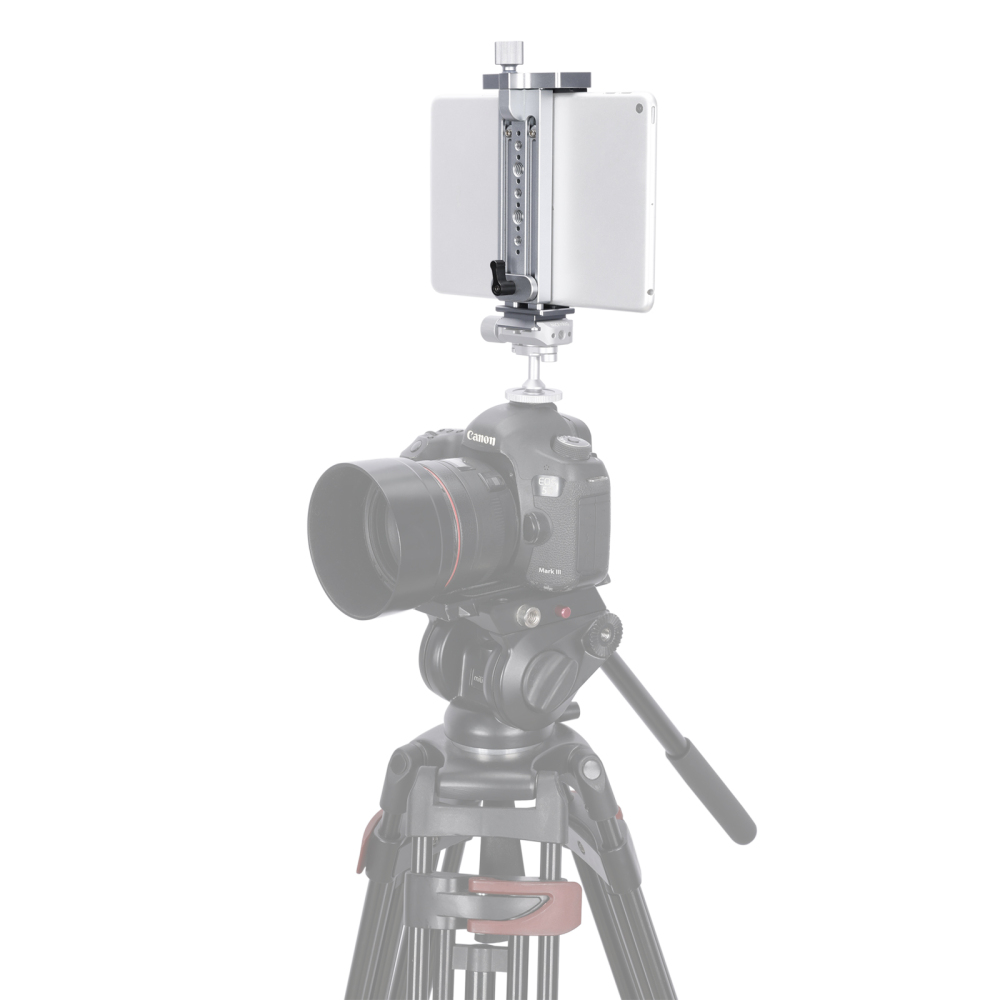 Niceyrig Ipad Holder Metal Clamp Arca Swiss Tripod Mount Adjustable for IPad Mini 7.9Inch/IPad 9.7Inch/IPad 10.5Inch/IPad Pro 12.9Inch/mate pad/MediaPad pro M6/MediaPad M5/Mediapad T5 (130mm ≤open width≤223mm)