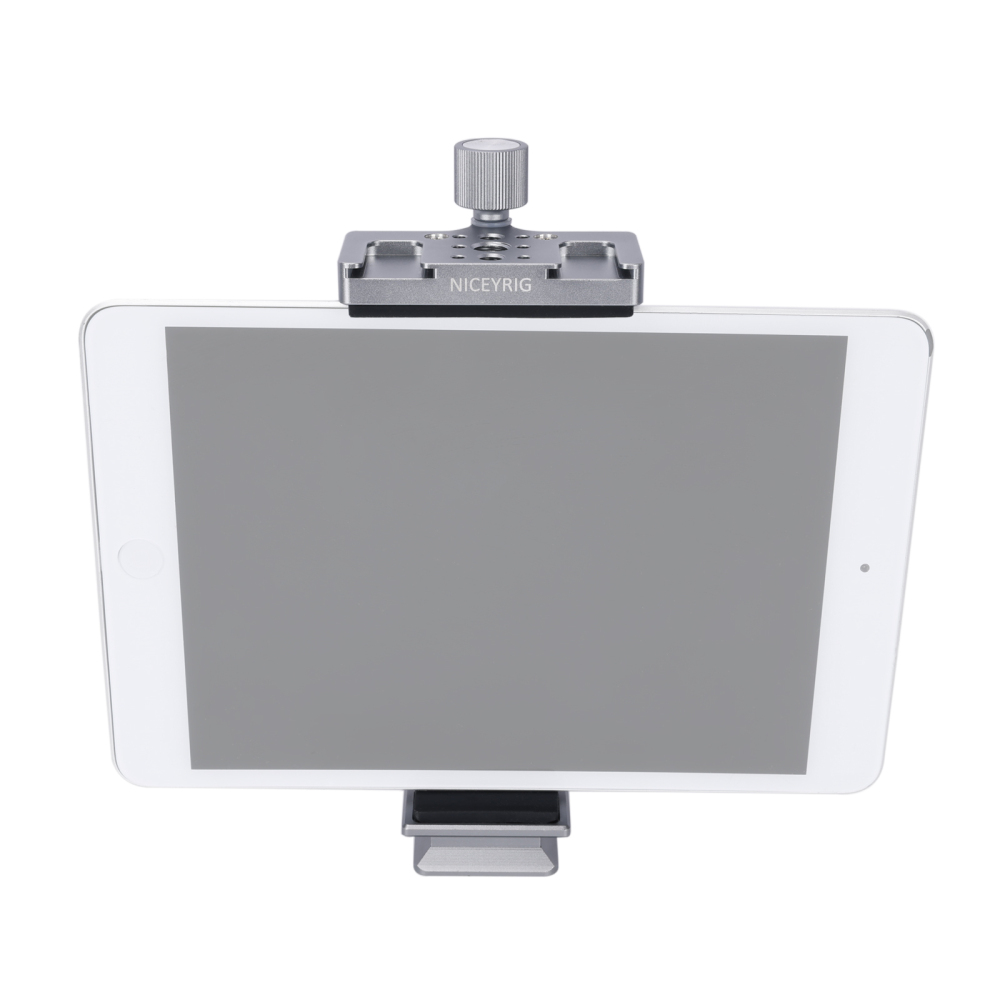 Niceyrig Ipad Holder Metal Clamp Arca Swiss Tripod Mount Adjustable for IPad Mini 7.9Inch/IPad 9.7Inch/IPad 10.5Inch/IPad Pro 12.9Inch/mate pad/MediaPad pro M6/MediaPad M5/Mediapad T5 (130mm ≤open width≤223mm)