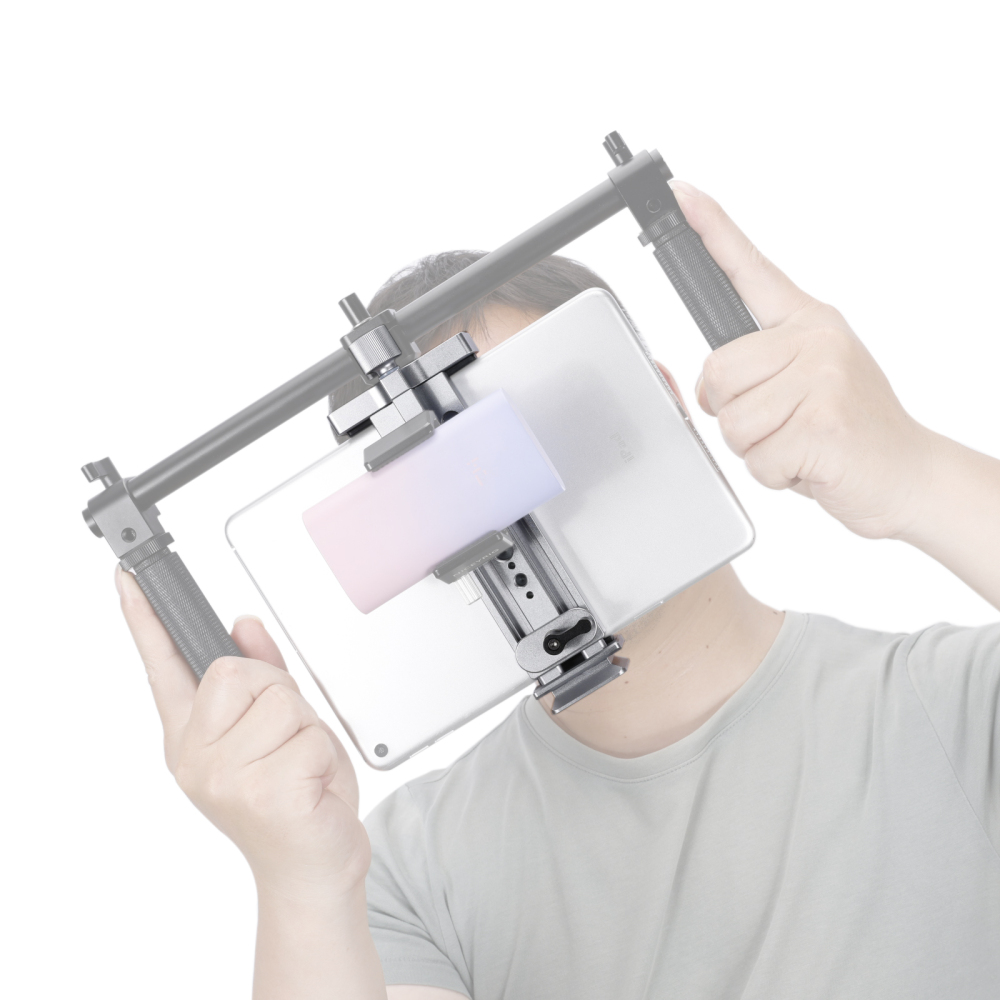 Niceyrig Ipad Holder Metal Clamp Arca Swiss Tripod Mount Adjustable for IPad Mini 7.9Inch/IPad 9.7Inch/IPad 10.5Inch/IPad Pro 12.9Inch/mate pad/MediaPad pro M6/MediaPad M5/Mediapad T5 (130mm ≤open width≤223mm)