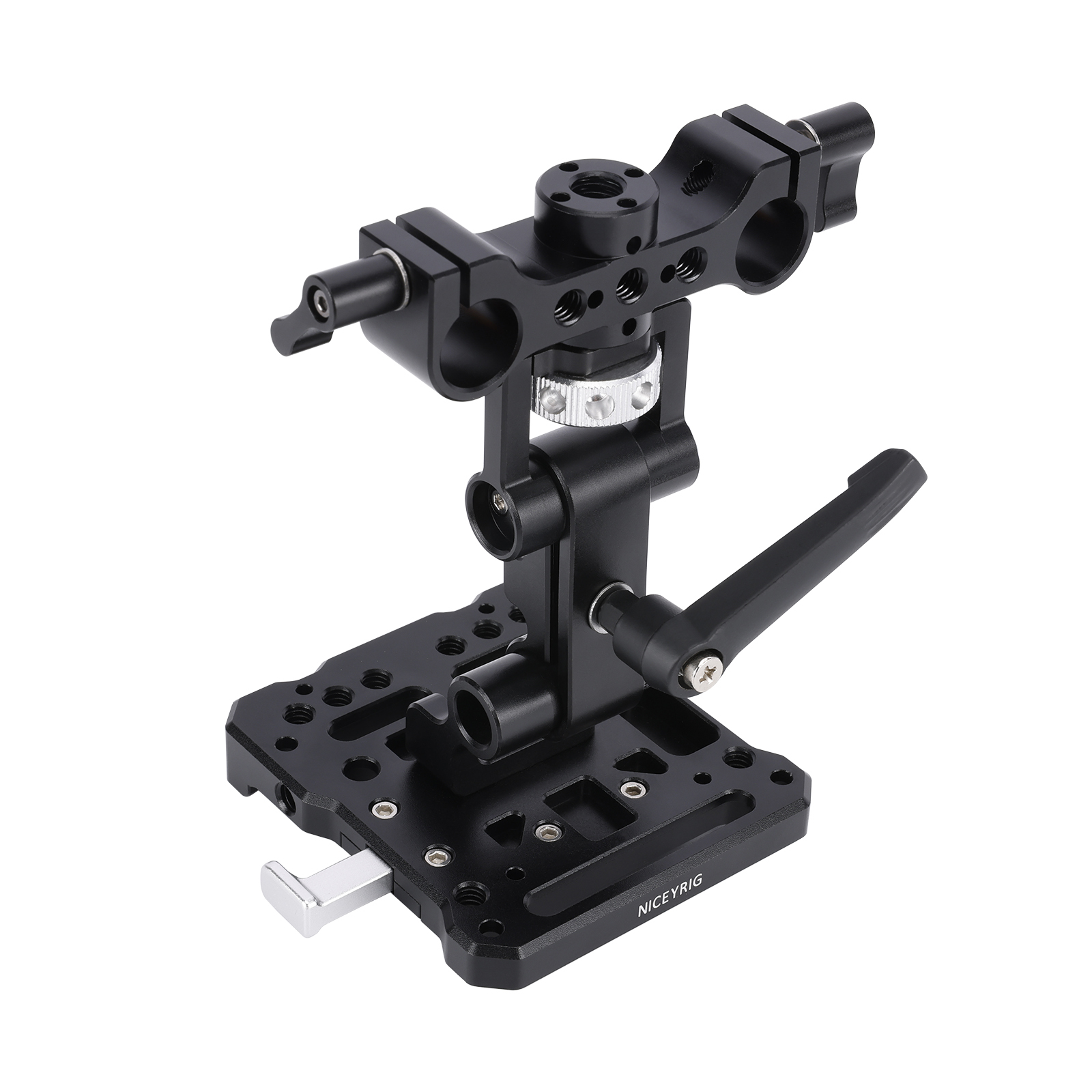 Niceyrig V-Mount/V-Lock Battery Plate with 3/8 Arri Locating Adjustable Arm & 15MM Rod Clamp
