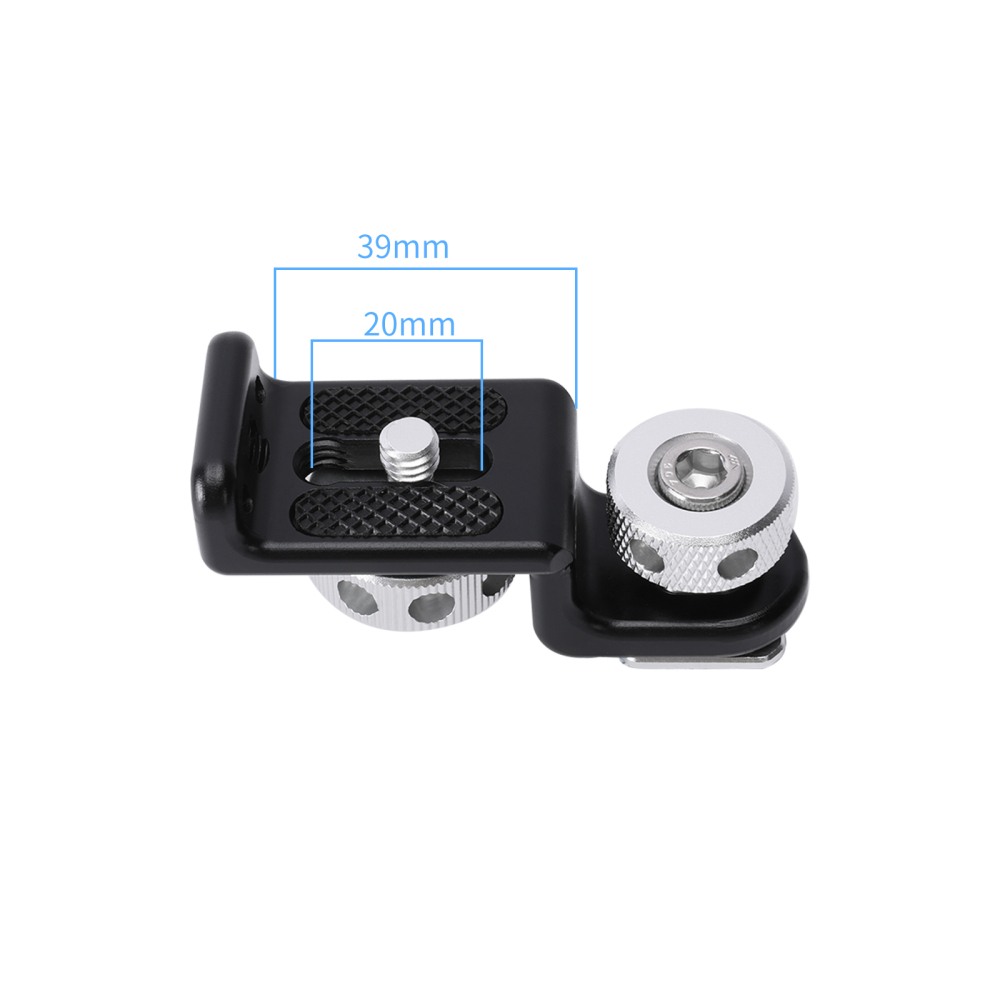 Niceyrig Cold Shoe Adaptor to 1/4''-20 screw Monitor/Transmission Mounting Bracket (Capacity: 3kg)