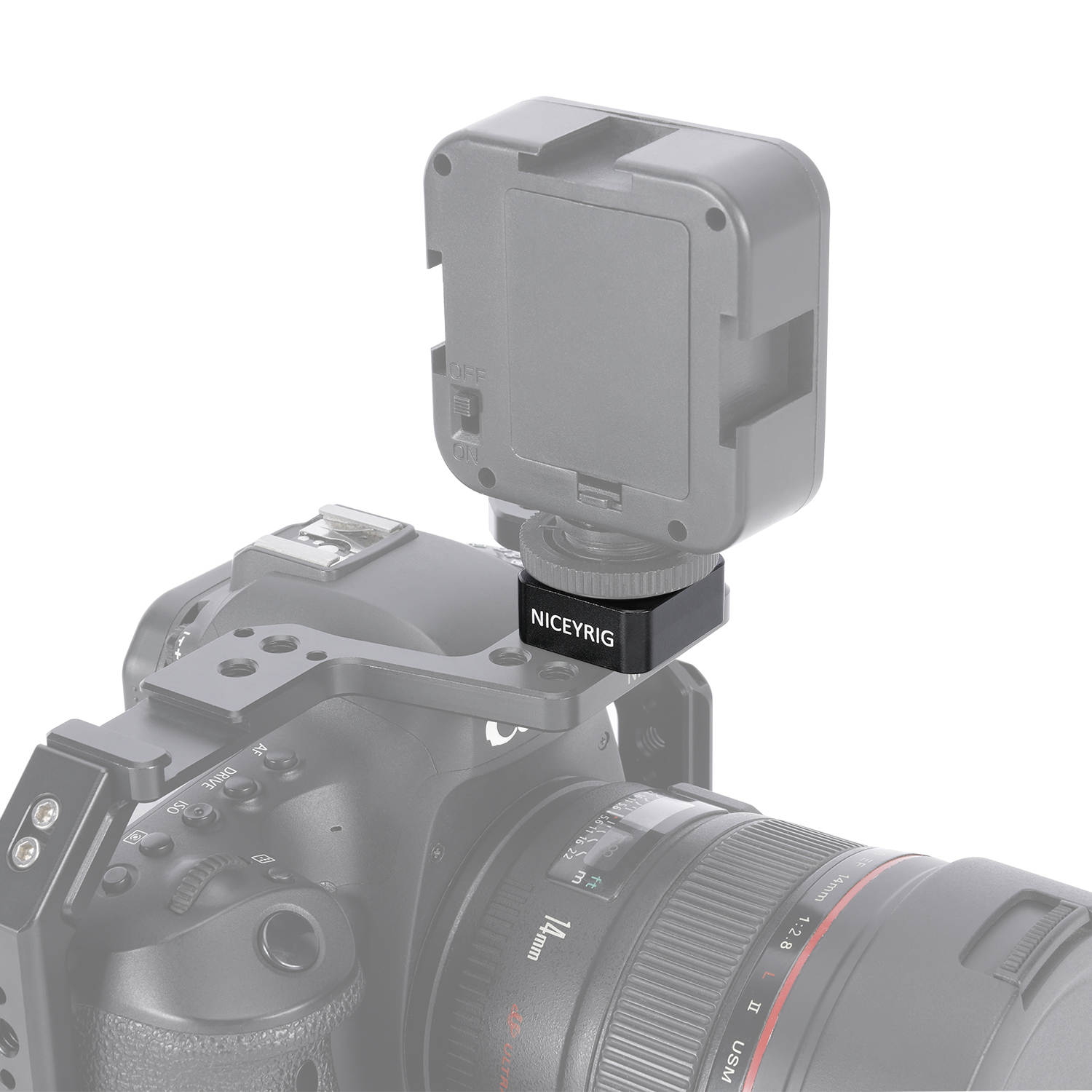 Niceyrig Cold Shoe Mount with Arri Locating Screws(3/8&1/4) Comes with Detachable Locating Pins-2Pack