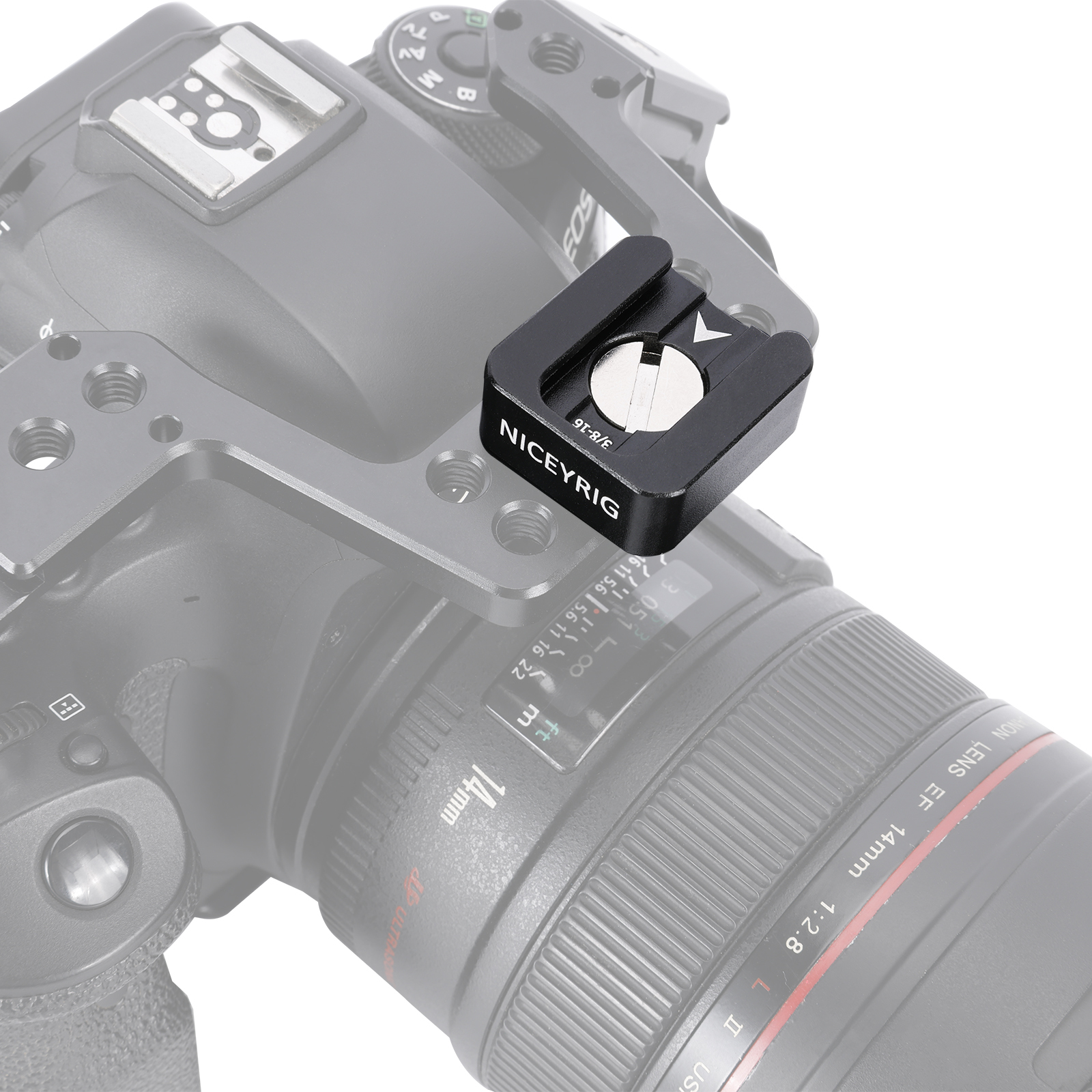 Niceyrig Cold Shoe Mount with Arri Locating Screws(3/8&1/4) Comes with Detachable Locating Pins-2Pack