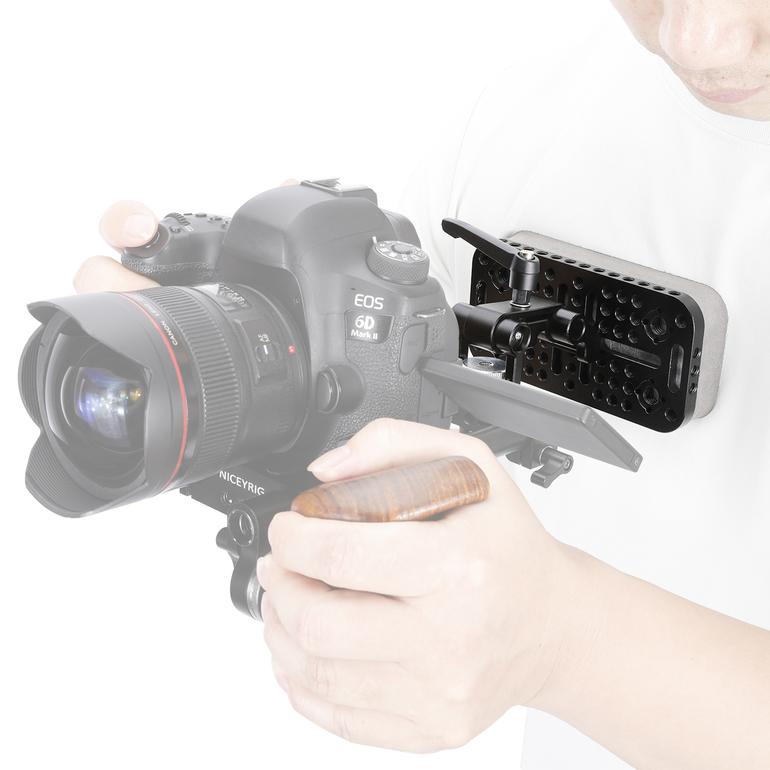 Niceyrig Adjustable Chest Pad with 15MM Dual Rail Block/Rod Clamp