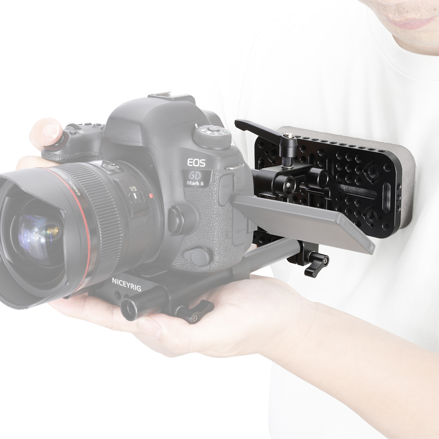 Niceyrig Adjustable Chest Pad with 15MM Dual Rail Block/Rod Clamp