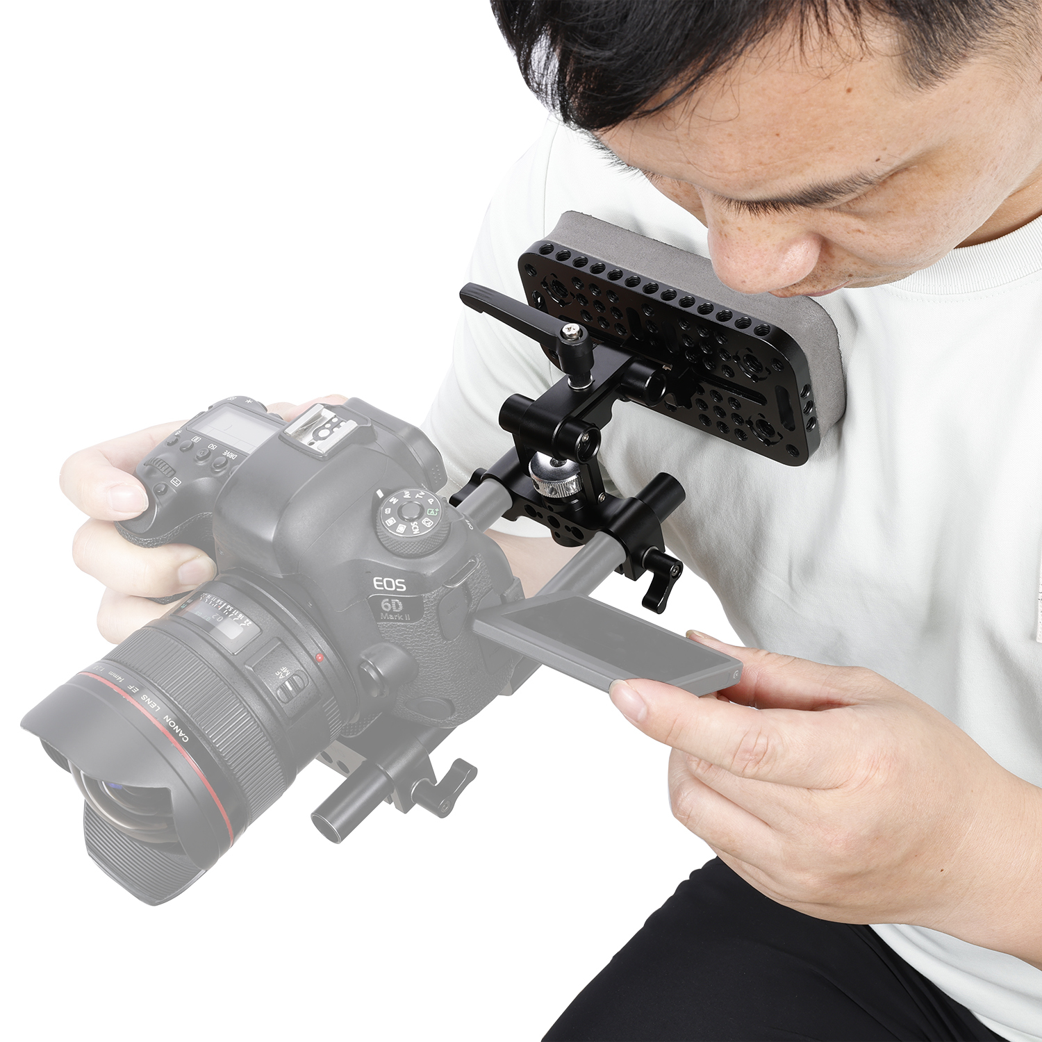 Niceyrig Adjustable Chest Pad with 15MM Dual Rail Block/Rod Clamp