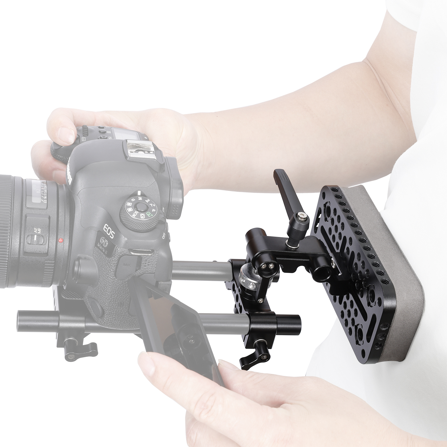 Niceyrig Adjustable Chest Pad with 15MM Dual Rail Block/Rod Clamp