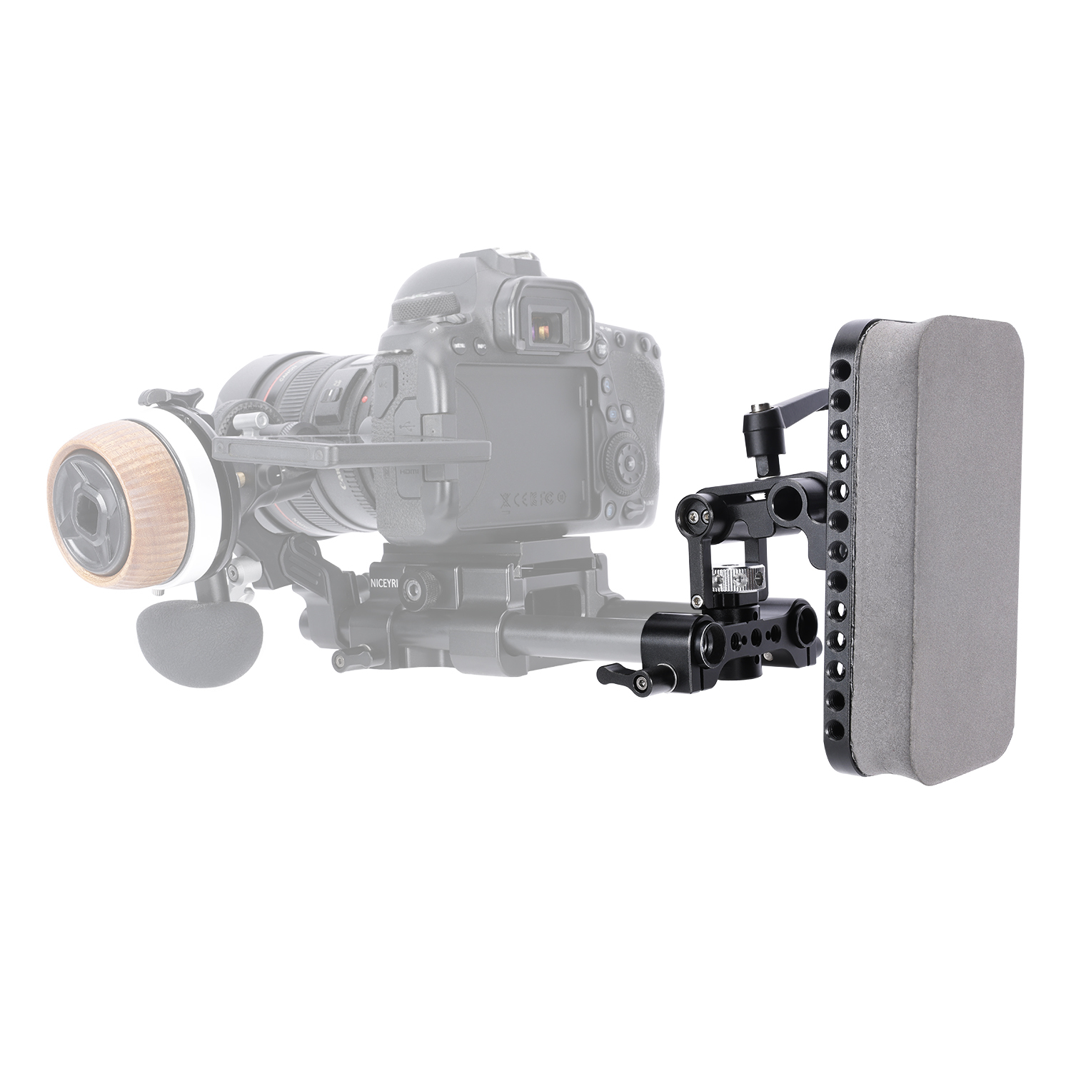 Niceyrig Adjustable Chest Pad with 15MM Dual Rail Block/Rod Clamp