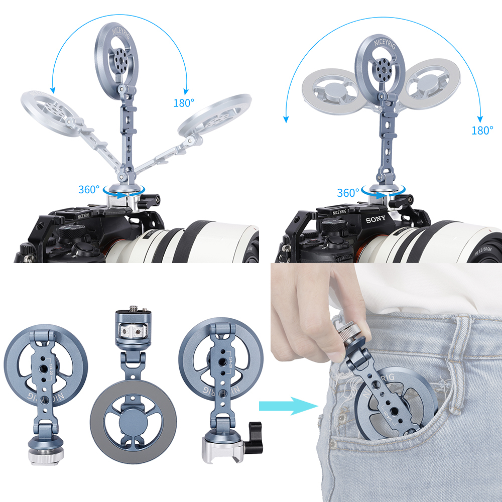 Niceyrig Magnetic Phone Mount Holder Mental Bracket with 1/4 Screw/Clod Shoe Mount/Nato Clamp for Magsafe Adaptor for Tripod Mount,Selfie Stick,Monopod,Camera Monitoring,Stabilizers,Car Suction Cup Mount and Compatible with iPhone 16/15/14/13/12 Series