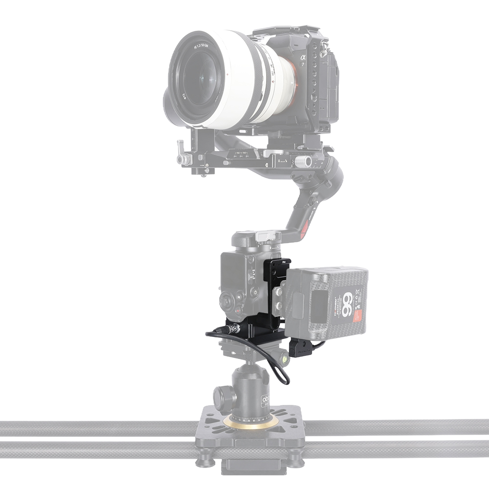 Niceyrig Power Supply Base Plate for DJI RS 2 // RS 3 Pro // RS 4 Pro with Side Holding Plate Comes with Manfrotto Dovetail
