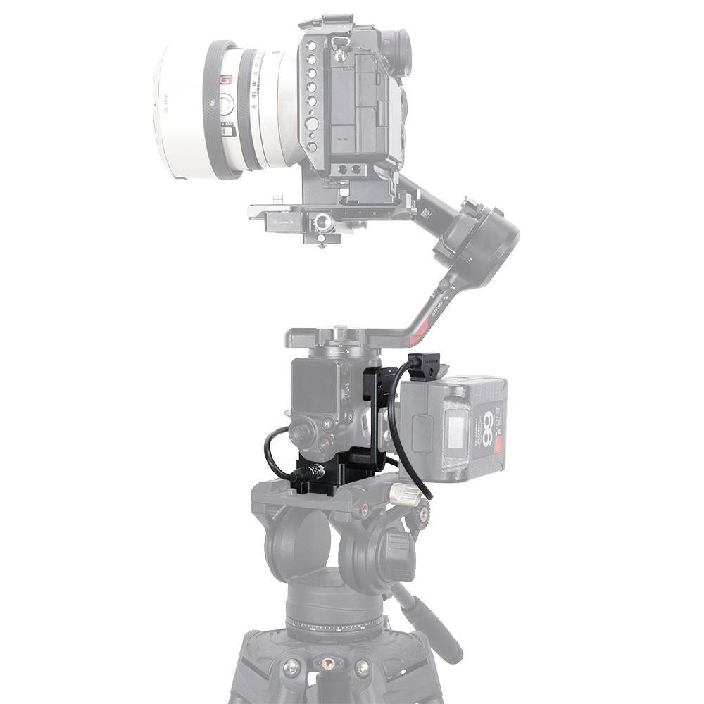 Niceyrig Power Supply Base Plate for DJI RS 2 // RS 3 Pro // RS 4 Pro with Side Holding Plate Comes with Manfrotto Dovetail