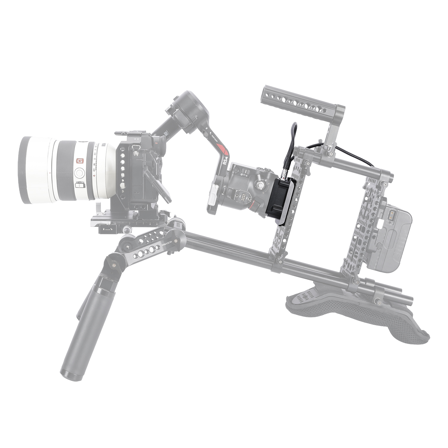 Niceyrig Power Supply Base Plate for DJI RS 3/ RS 4 with Side Holding Plate Comes with Manfrotto Dovetail