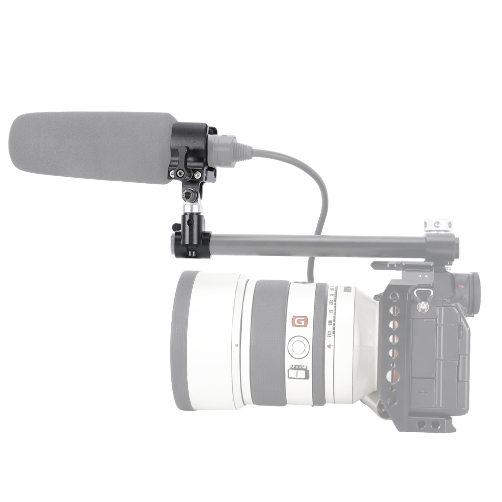 Niceyrig Shotgun Microphone Holder Clamp with 15MM Single Rod Clamp/Rail Block (18 - 35 mm)