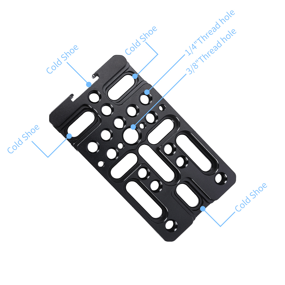 Niceyrig Mini Cheese Plate with Cold Shoe Mount and 1/4&3/8 Thread Holes