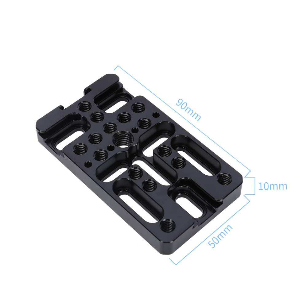 Niceyrig Mini Cheese Plate with Cold Shoe Mount and 1/4&3/8 Thread Holes