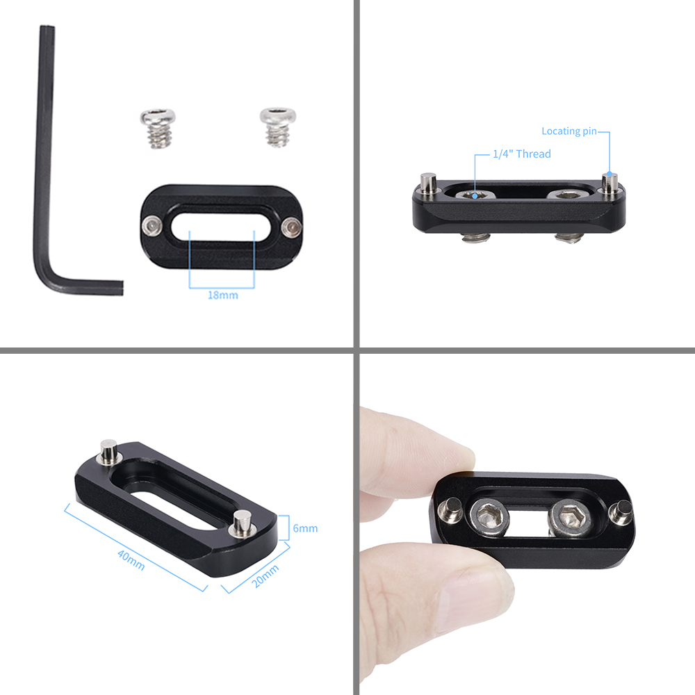 Niceyrig 1.57 Inches(4CM) Nato Rail with 1/4 Screws & Retractable Anti-off Pins-Capacity 3KG