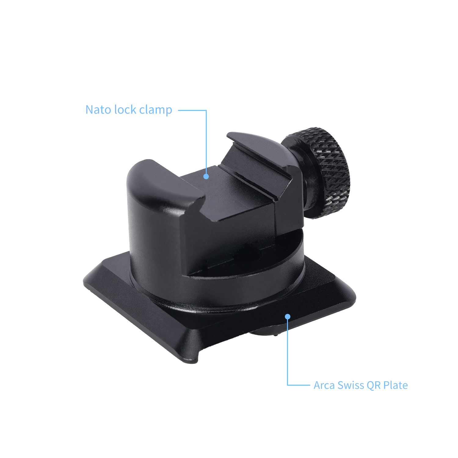 Niceyrig Nato Rail Clamp to Arca - Swiss Dovetail Plate for Portrait Mounting