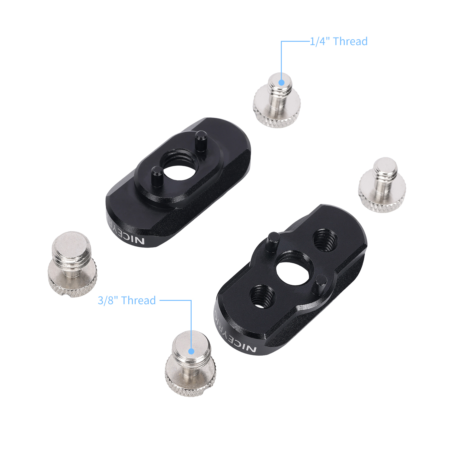 Niceyrig 42mm Nato Rail (Slider) with 1/4&3/8 Arri Locating Mounting Screw - Set of 2