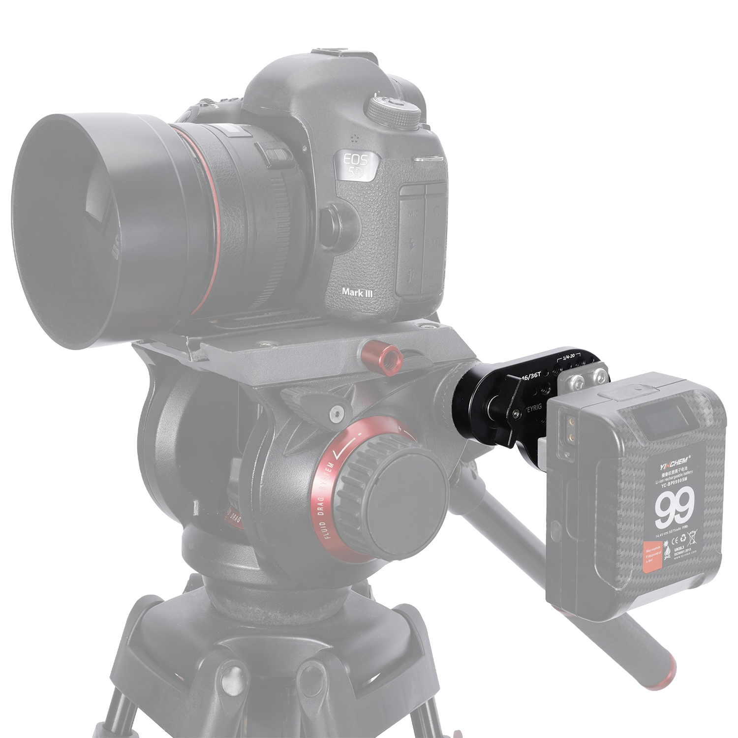 Niceyrig Video Tripod Mount Side Plate Rosette Mount (36T, M6 Thread) with Cold Shoe Mount and 1/4&3/8 Arri Locating Holes