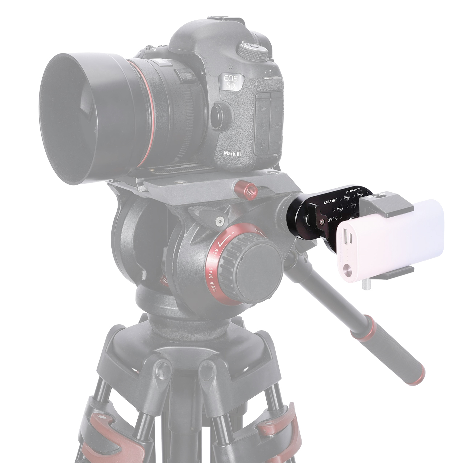 Niceyrig Video Tripod Mount Side Plate Rosette Mount (36T, M6 Thread) with Cold Shoe Mount and 1/4&3/8 Arri Locating Holes