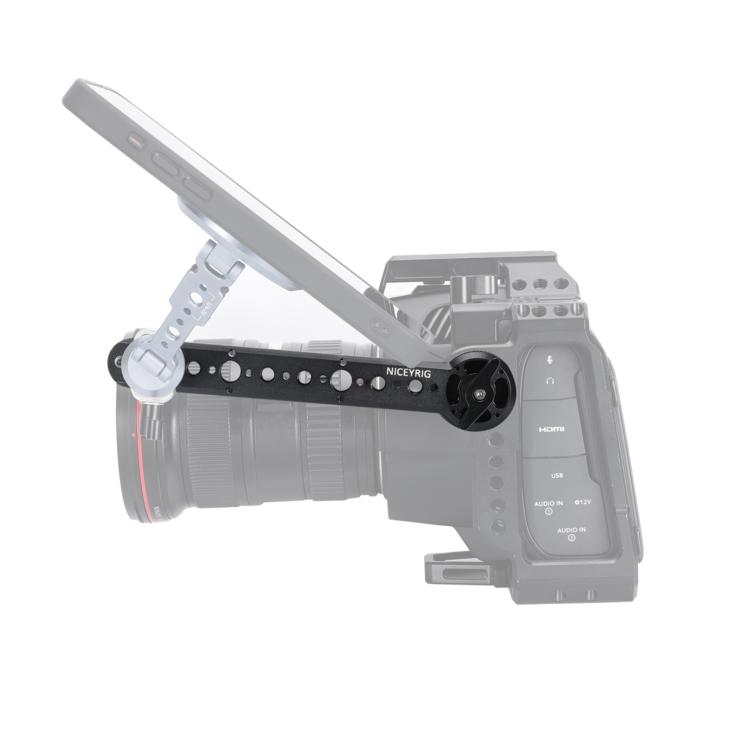 Niceyrig Arri Rosette Mount (M6 Screws) with Nato Rail Bar Comes with 1/4&3/8 Arri Locating Thread Holes