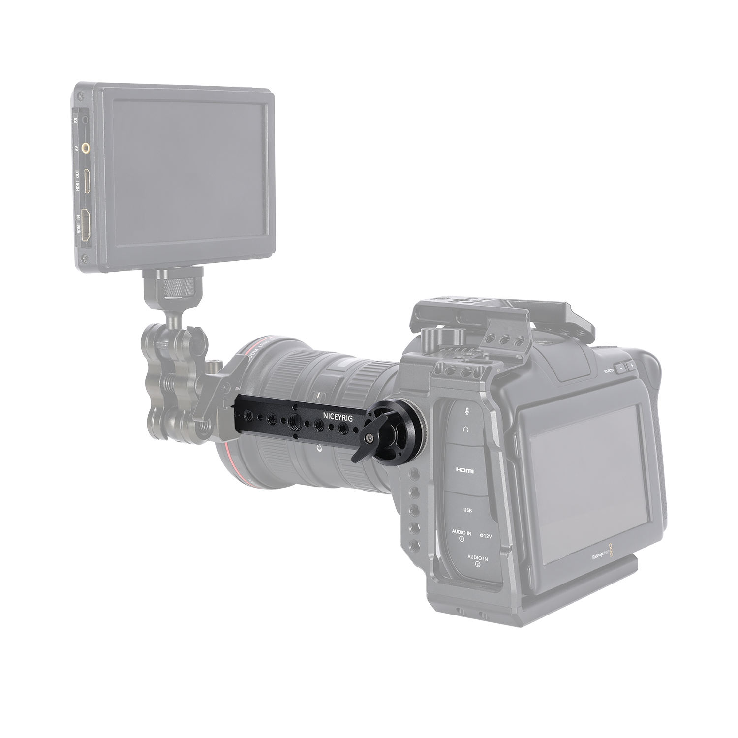 Niceyrig Arri Rosette Mount (M6 Screws) with Nato Rail Bar Comes with 1/4&3/8 Arri Locating Thread Holes