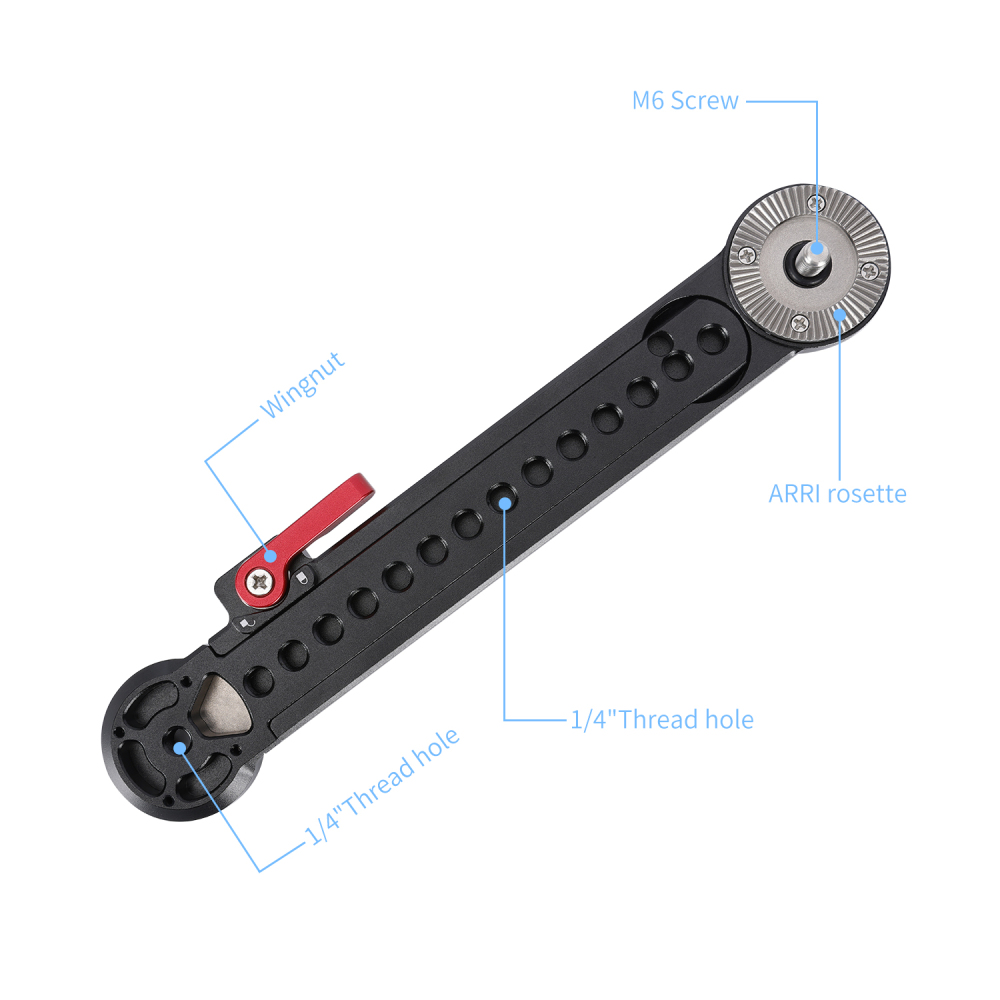 Niceyrig Arri Rosette Extension Arm Length Adjustable (195mm-295mm) with M6 Screws