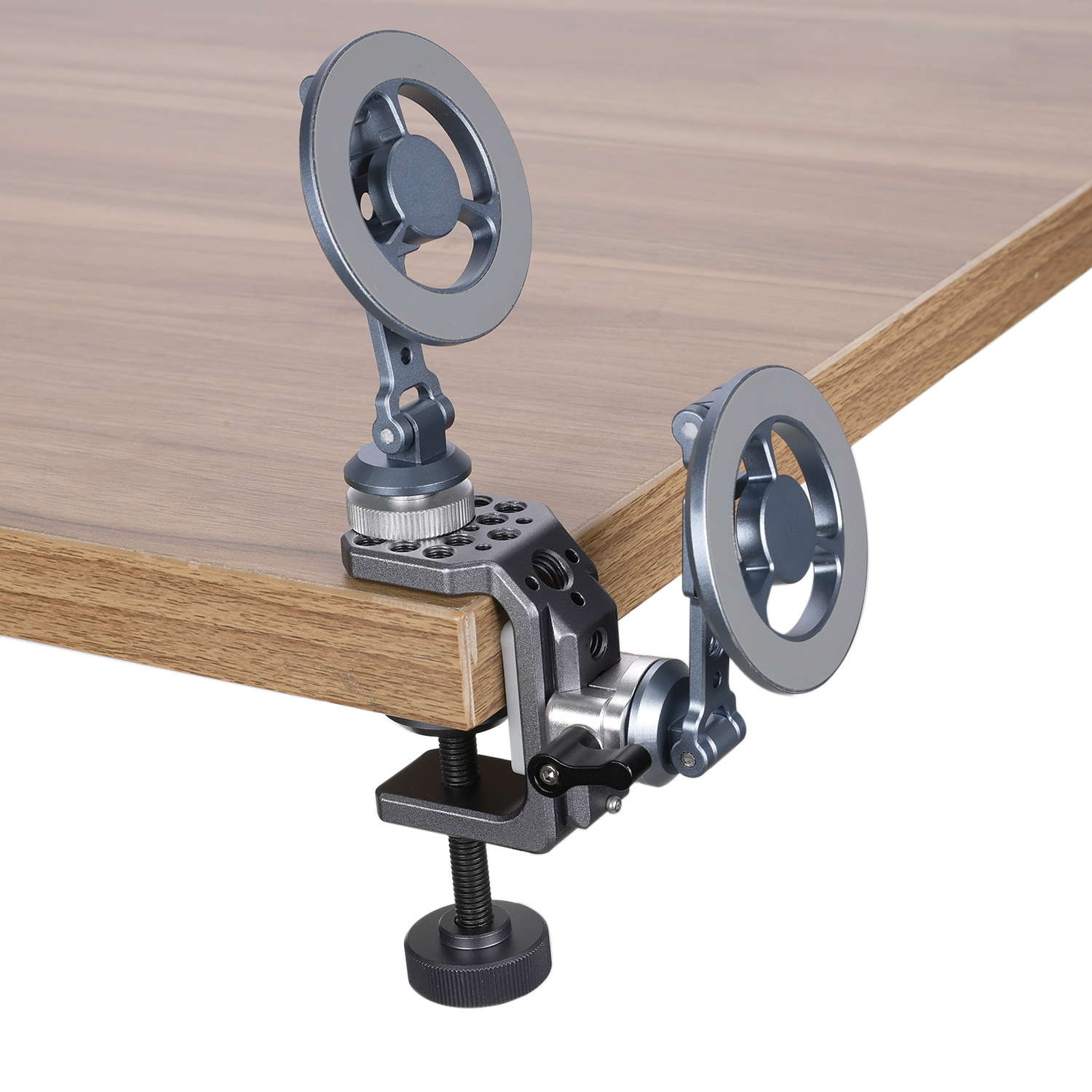 Niceyrig C-Clamp Metal Desktop Mount for Camera/Smartphone Holder Adjustable Desk Clamp Comes with Cold Shoe Mount,1/4&3/8 Arri Locating Holes and Nato Rail