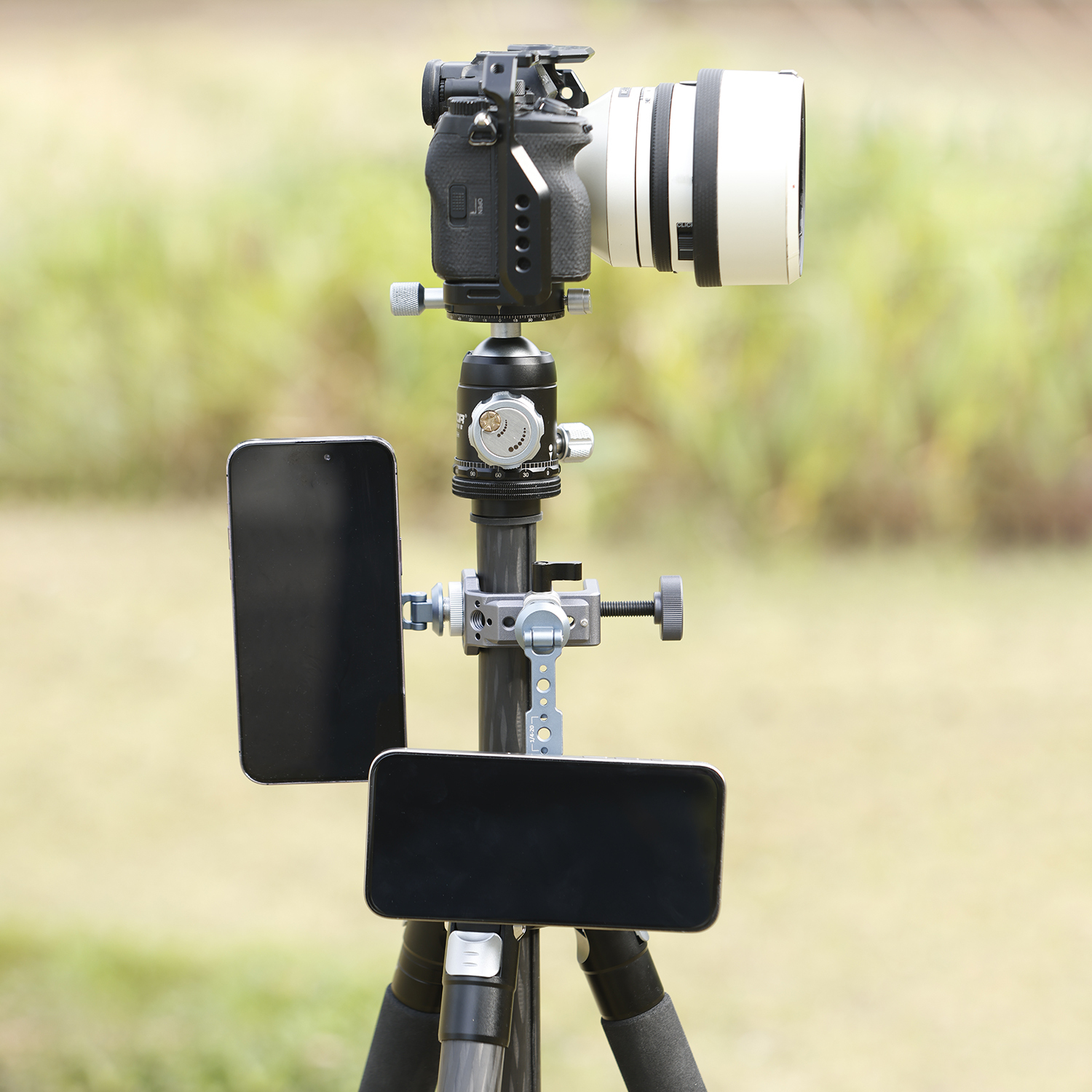 Niceyrig C-Clamp Metal Desktop Mount for Camera/Smartphone Holder Adjustable Desk Clamp Comes with Cold Shoe Mount,1/4&3/8 Arri Locating Holes and Nato Rail