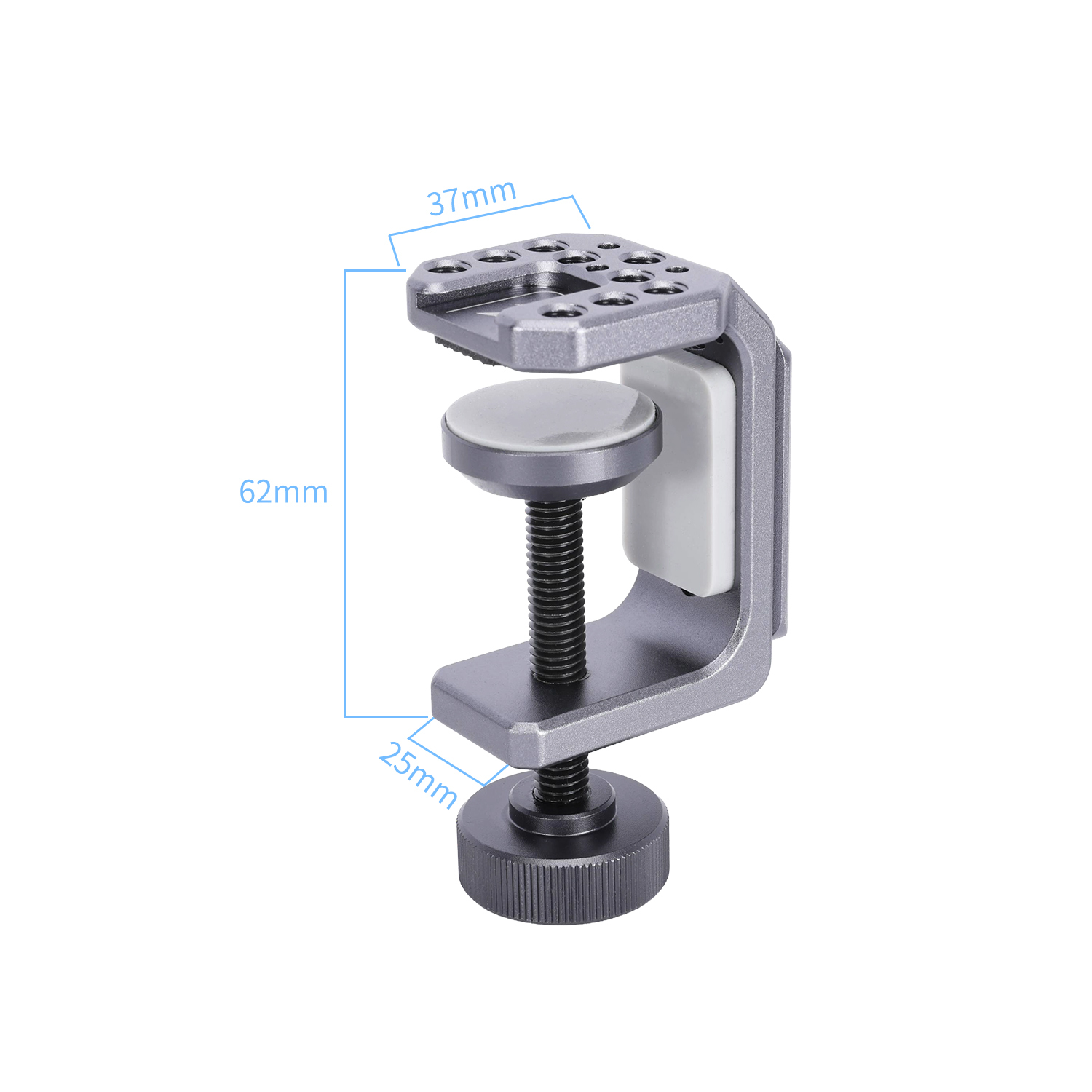 Niceyrig C-Clamp Metal Desktop Mount for Camera/Smartphone Holder Adjustable Desk Clamp Comes with Cold Shoe Mount,1/4&3/8 Arri Locating Holes and Nato Rail