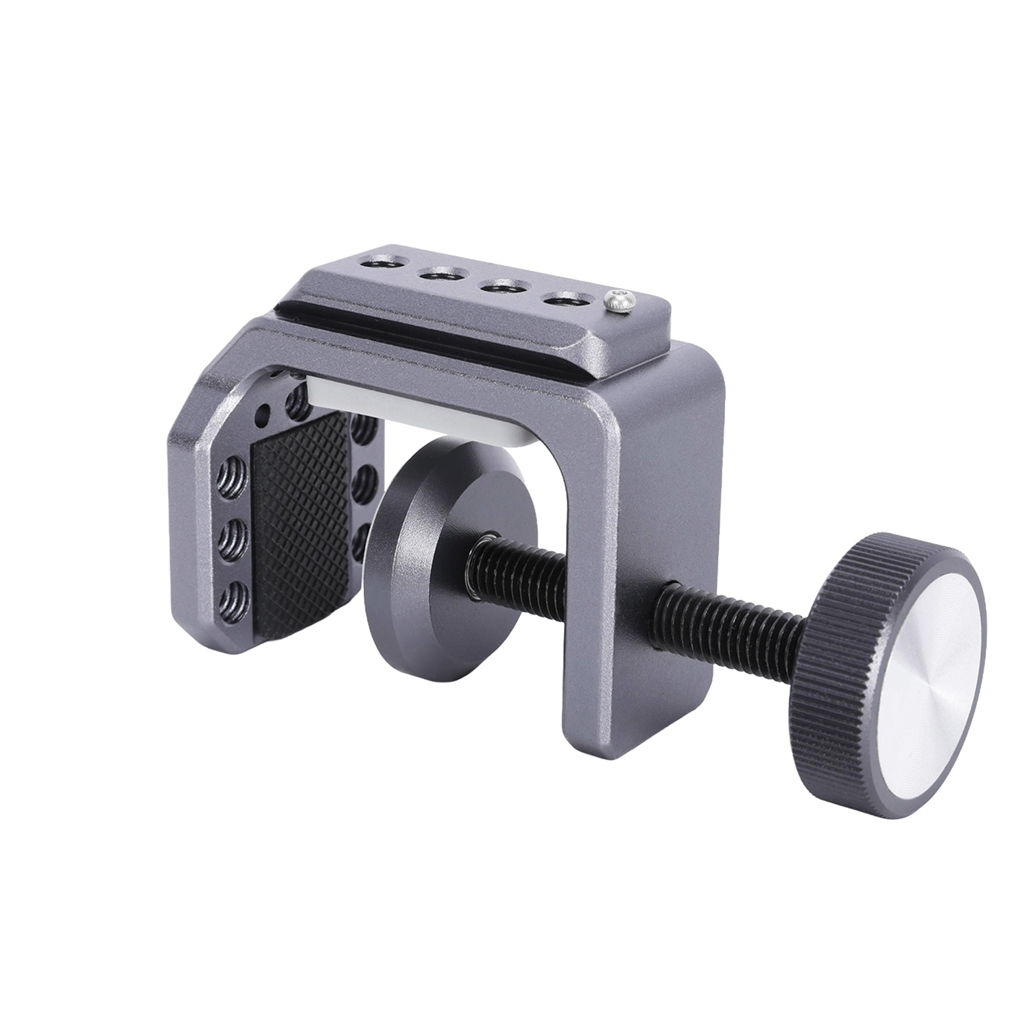 Niceyrig C-Clamp Metal Desktop Mount for Camera/Smartphone Holder Adjustable Desk Clamp Comes with Cold Shoe Mount,1/4&3/8 Arri Locating Holes and Nato Rail