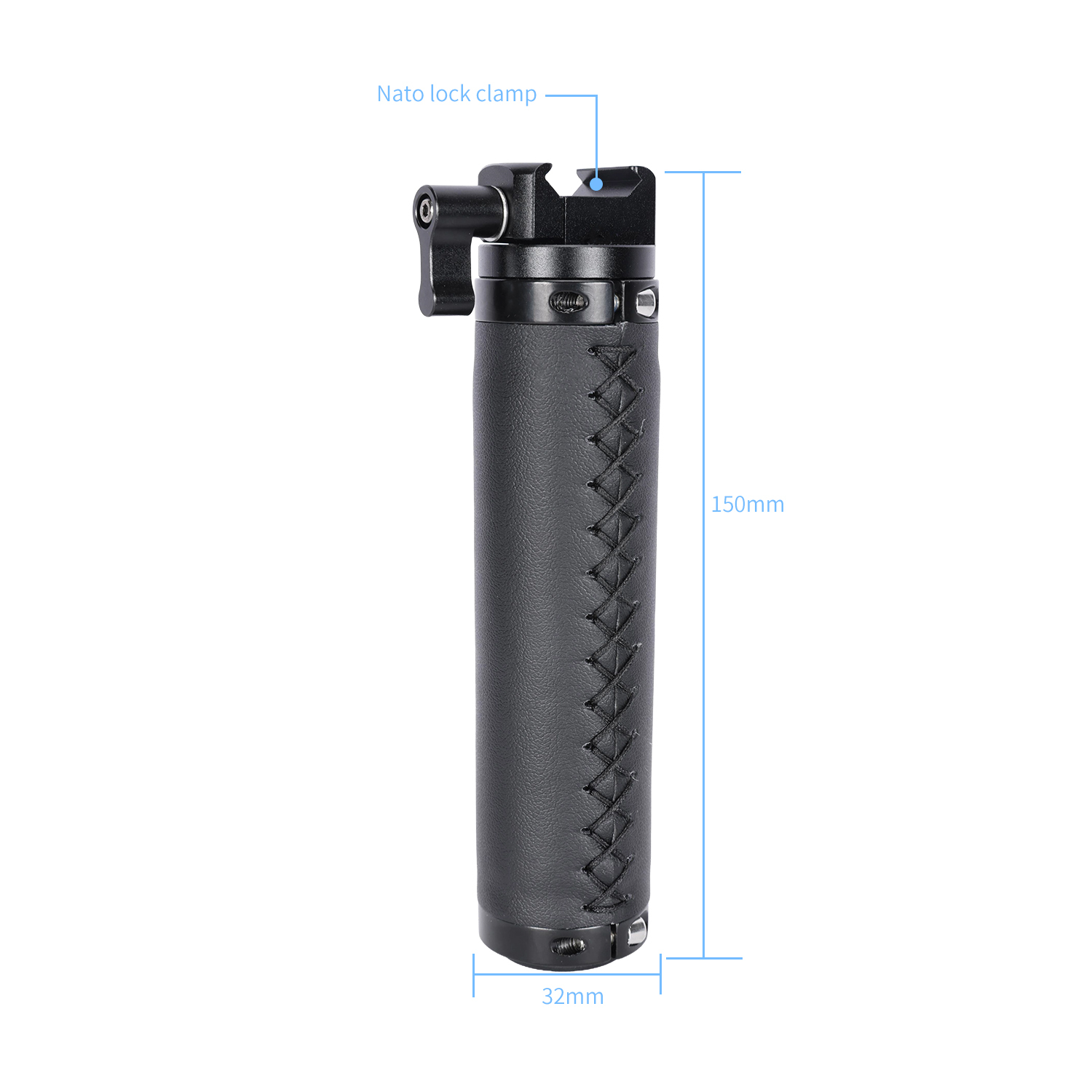 Niceyrig Nato Clamp Leather Handle Camera Grip for DSLR Camera Supports Quick Release & Mount